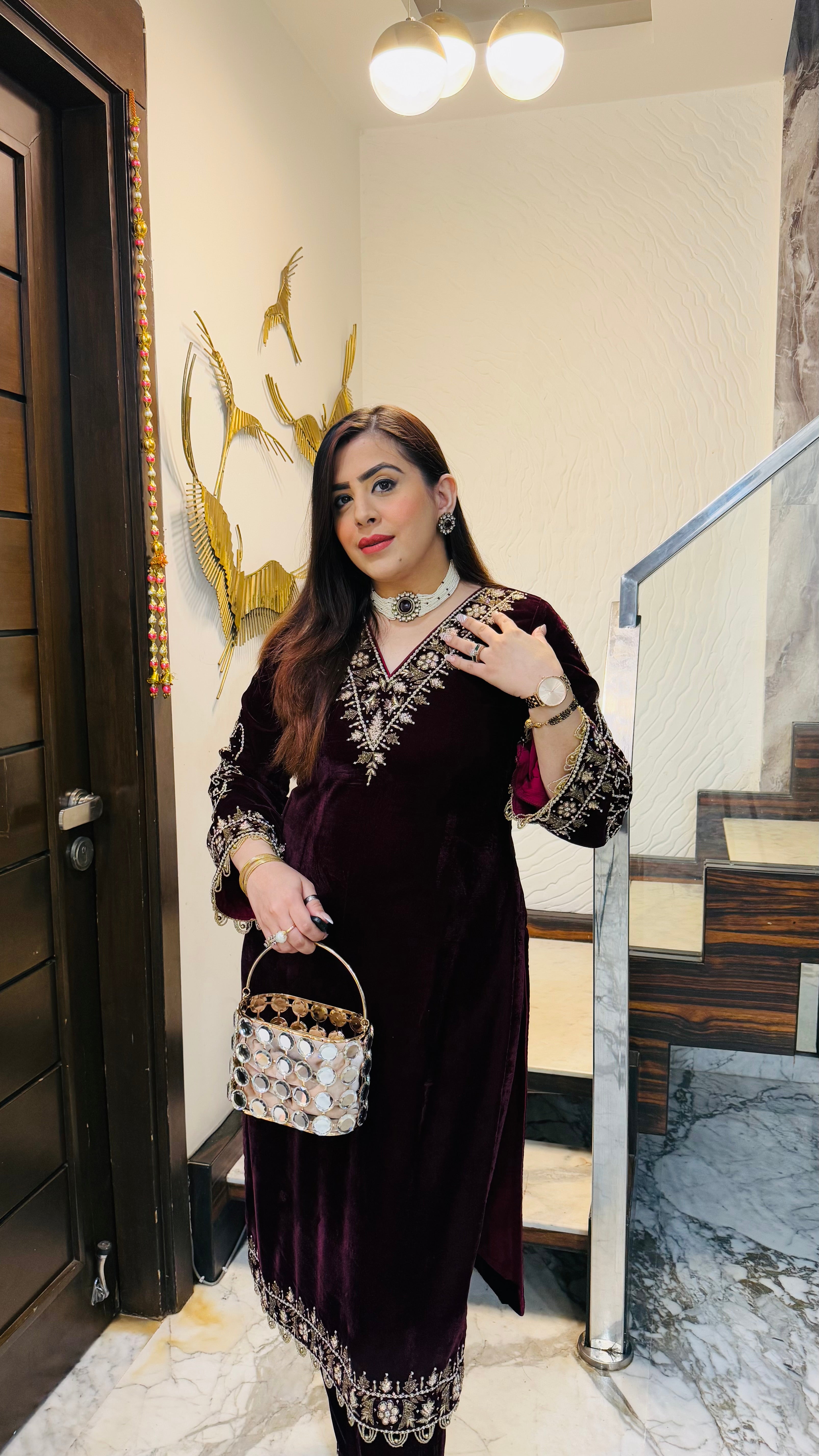 Maroon Velvet Luxury Suit