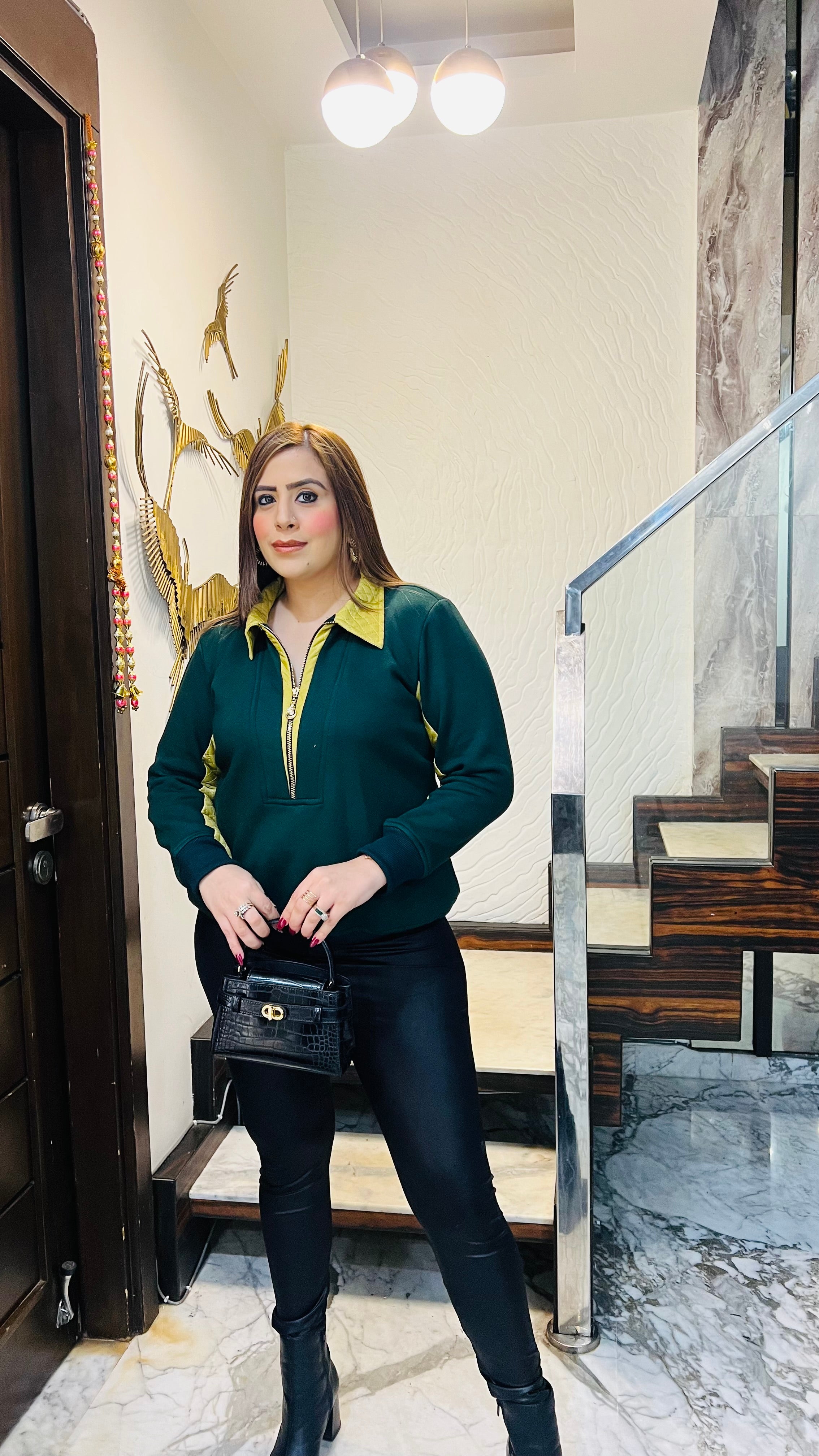 Bottle Green Quilted Top