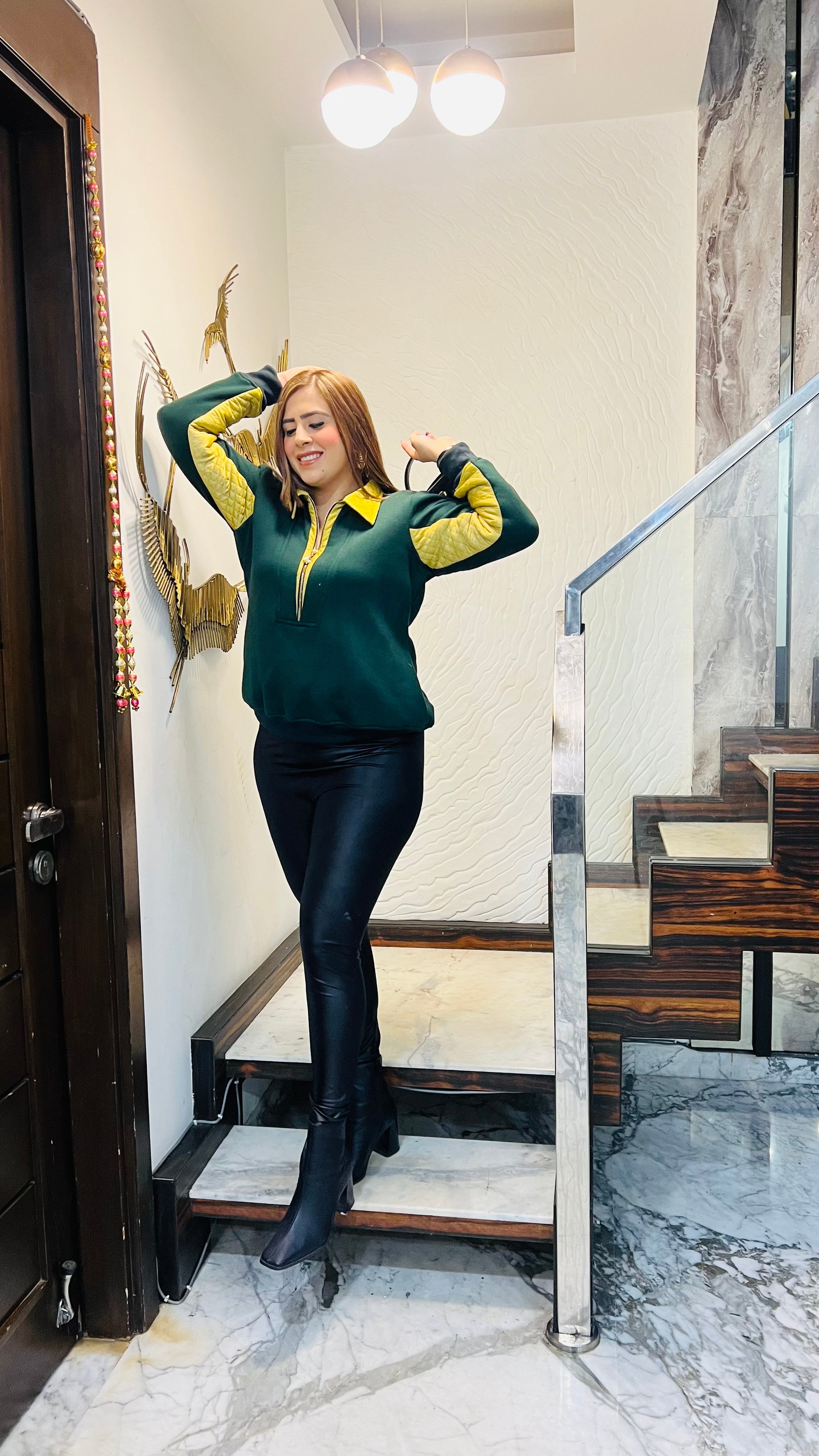 Bottle Green Quilted Top