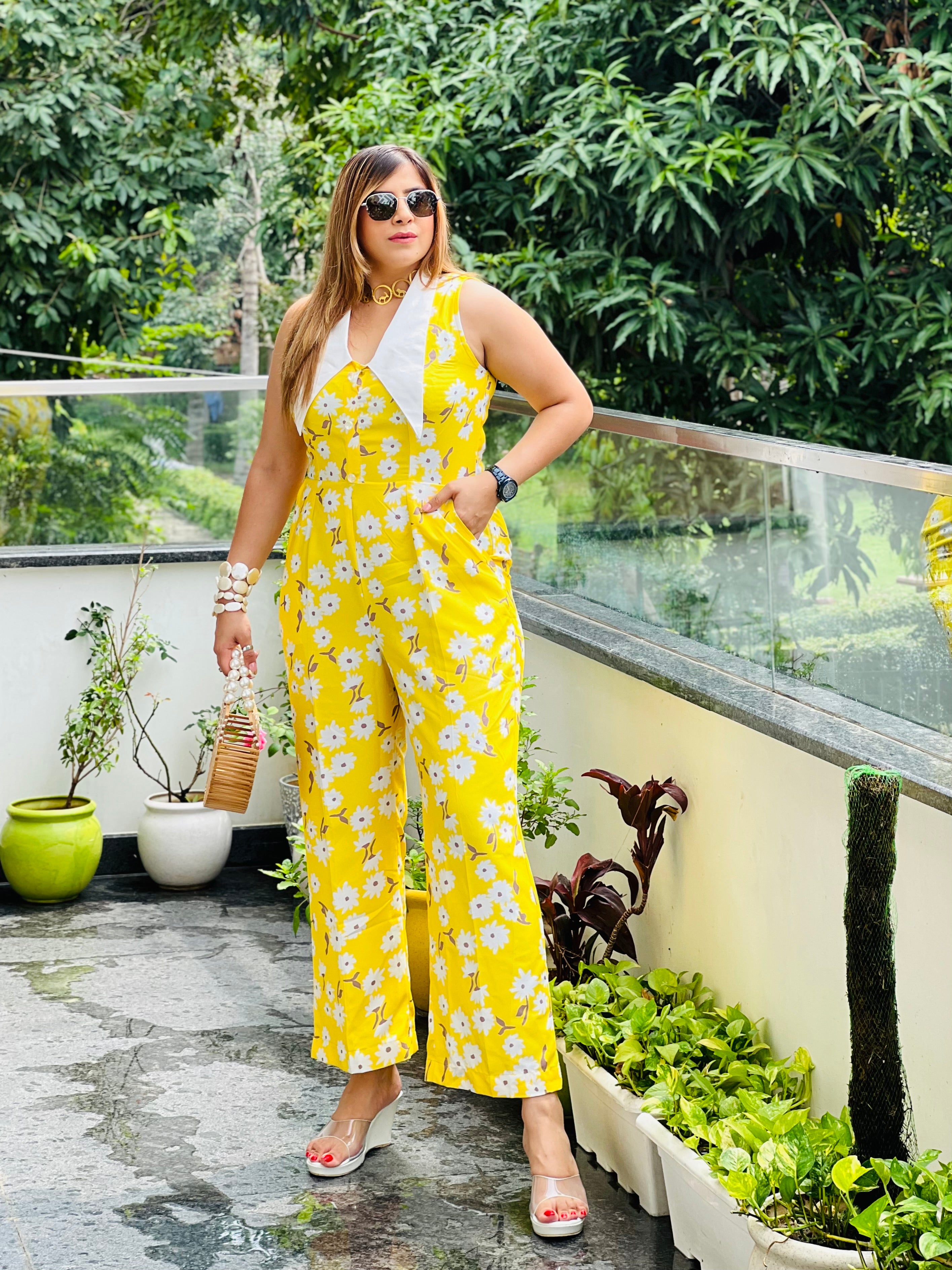 Happy High Collar Jumpsuit