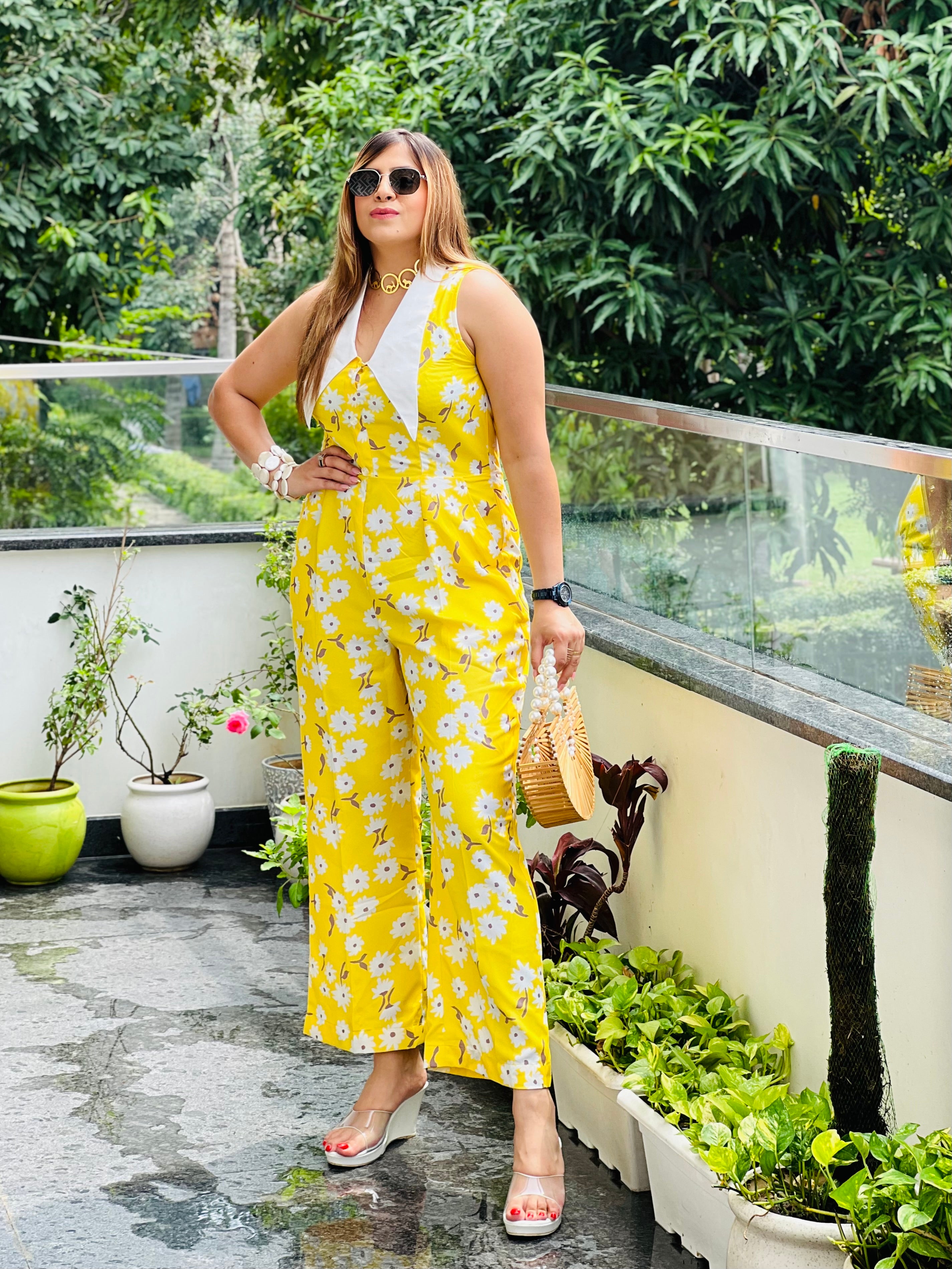 Happy High Collar Jumpsuit