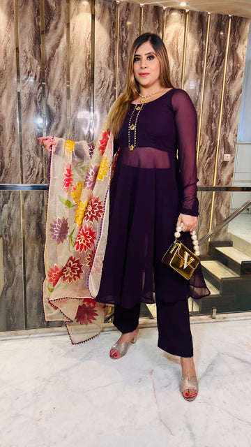 Purple Rakhi Suit