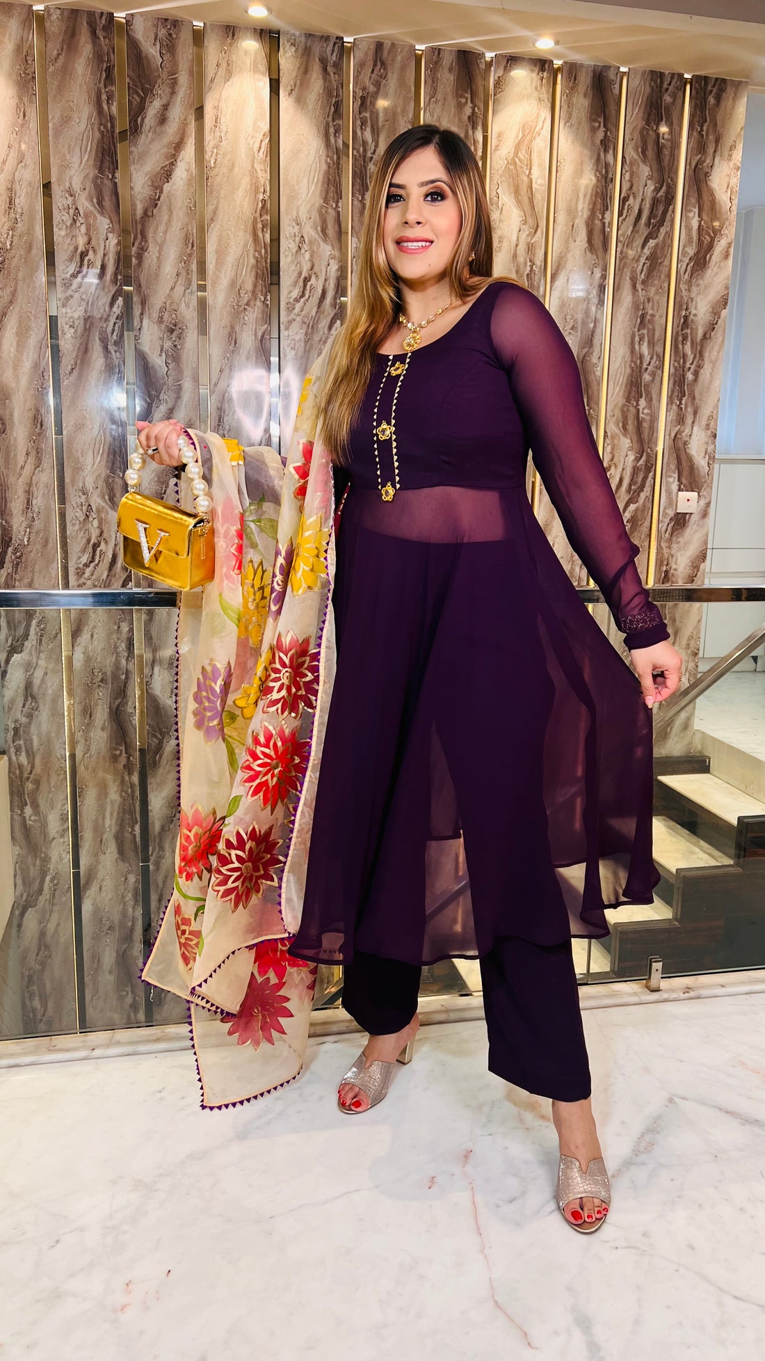 Purple Rakhi Suit