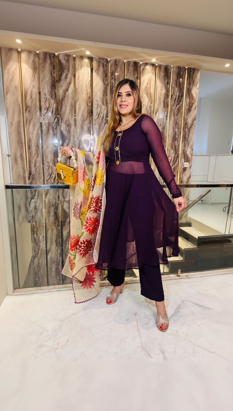 Purple Rakhi Suit