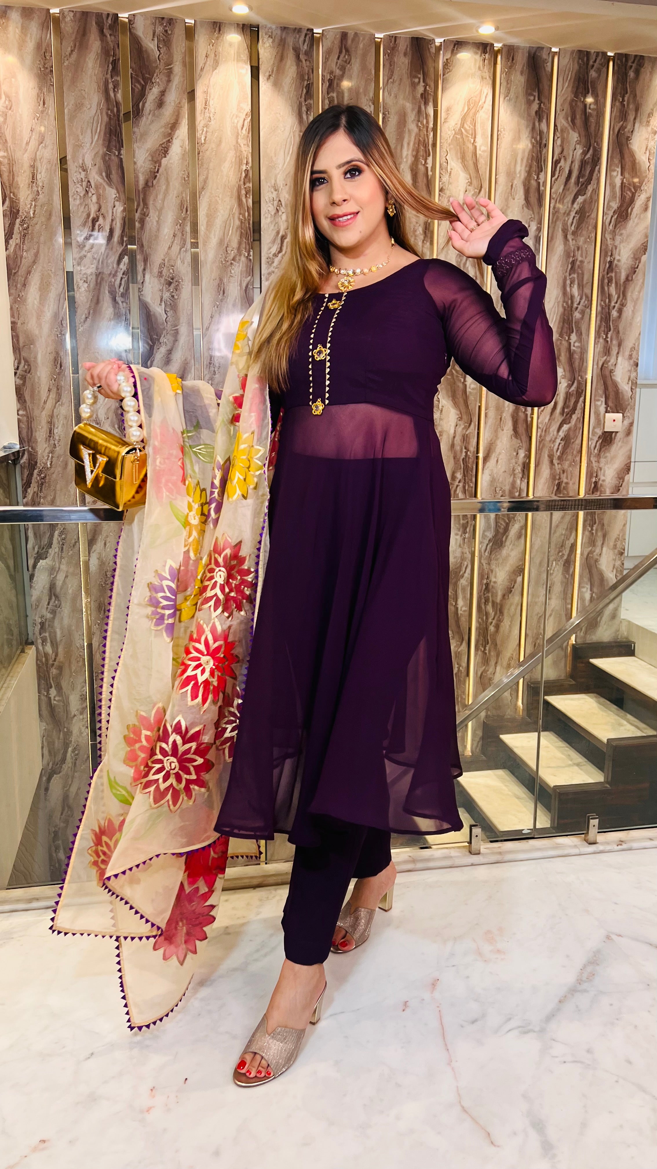 Purple Rakhi Suit