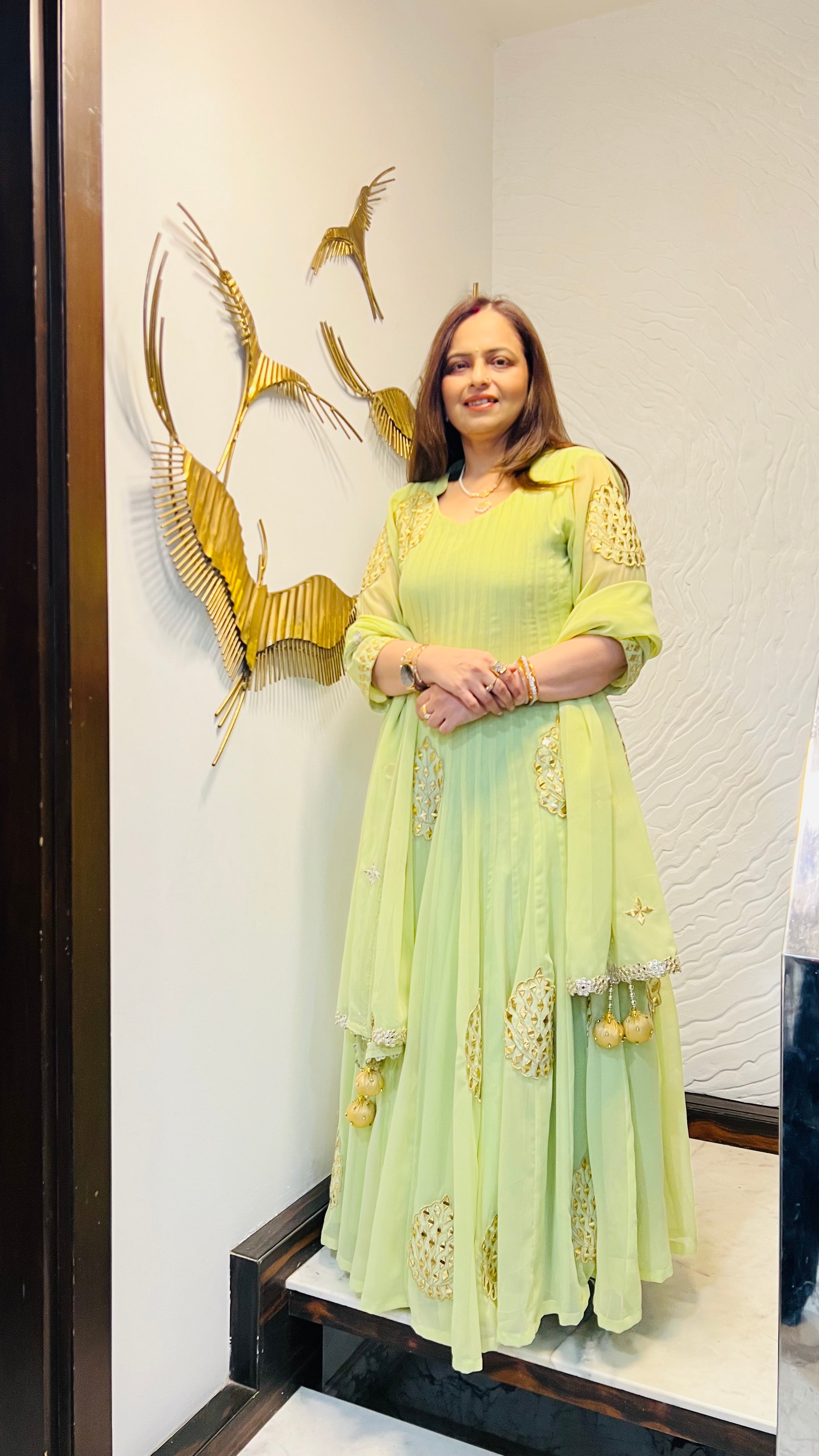Pastel Green Handwork Anarkali