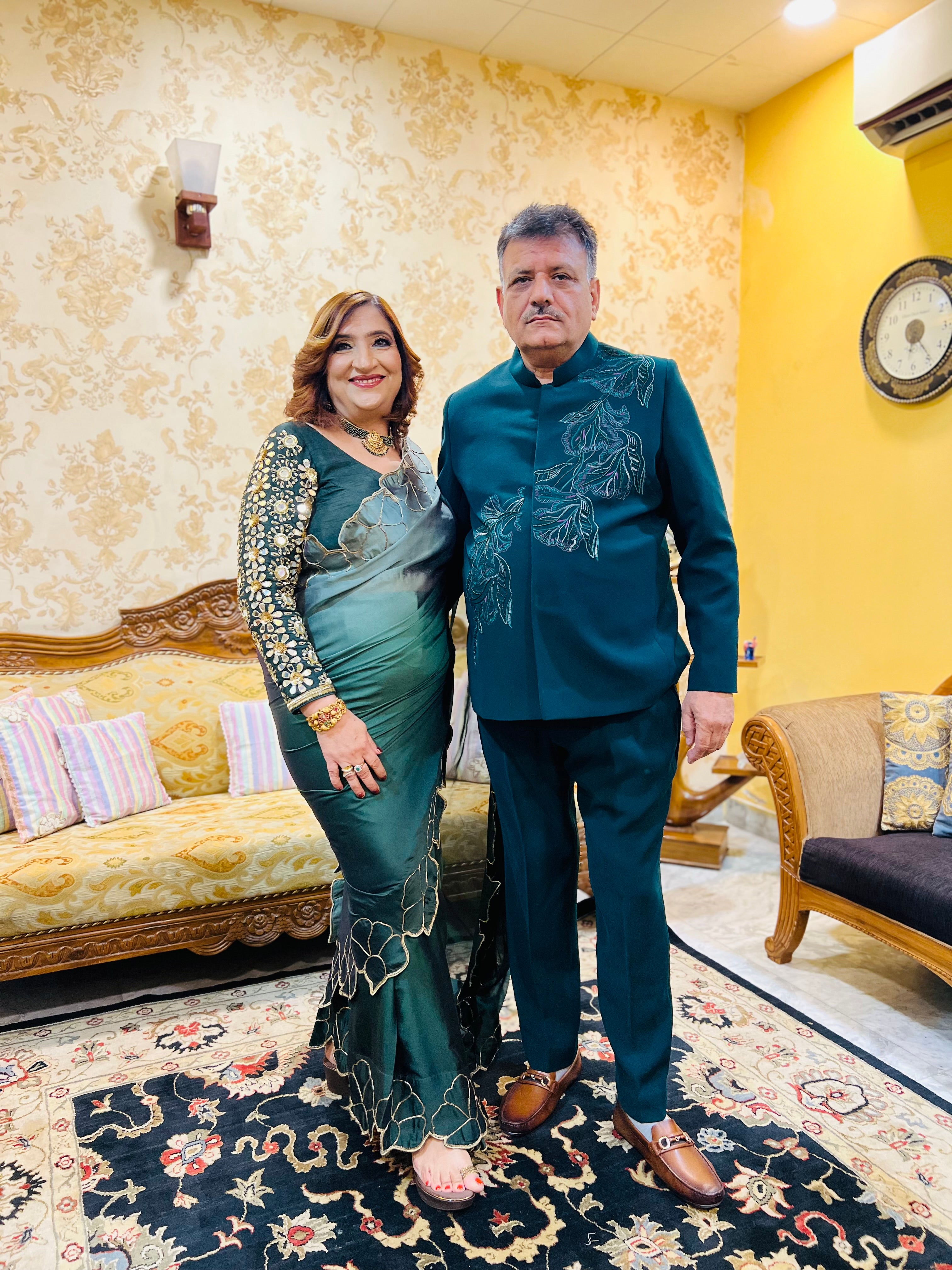 Green Embroidered Bandhgala Menswear Suit