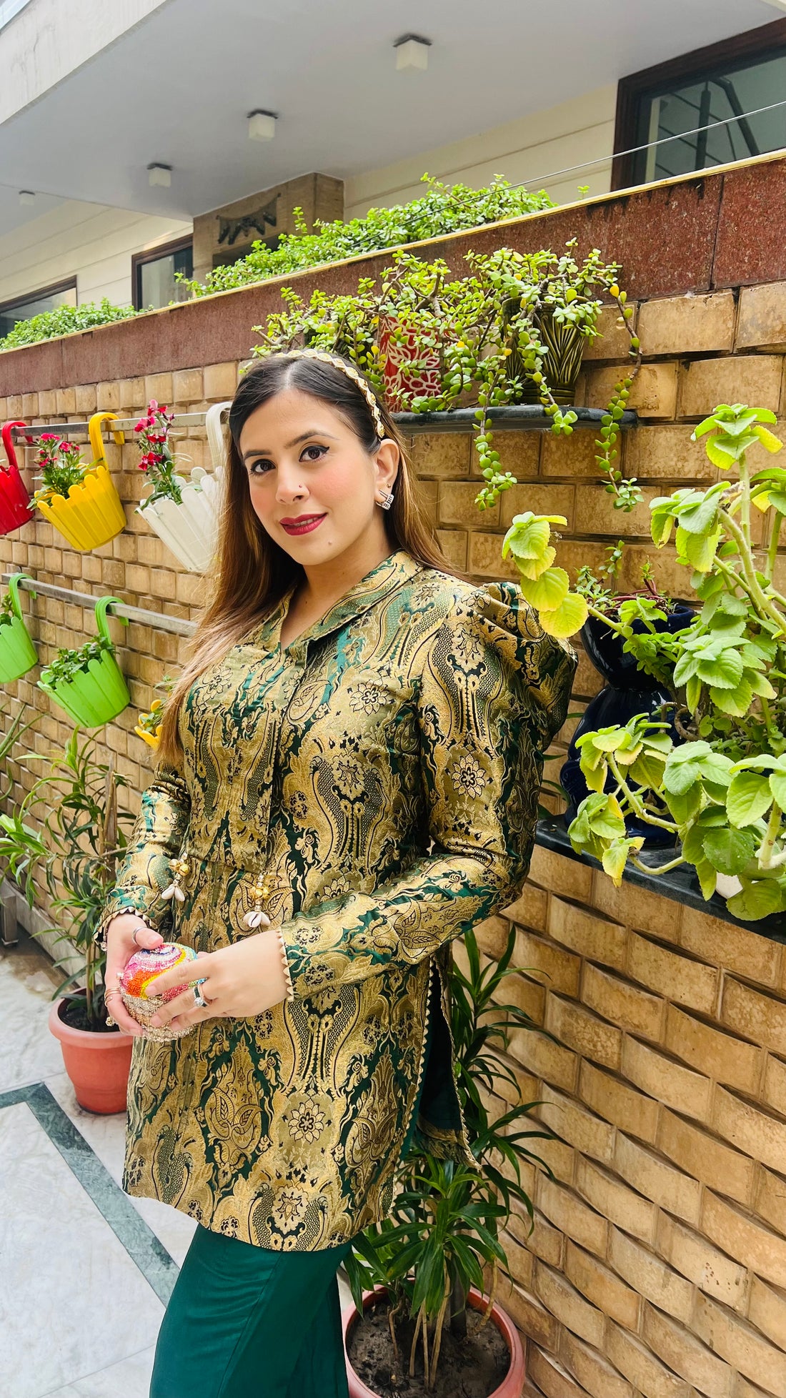 Bottle Green Silk Co-ord