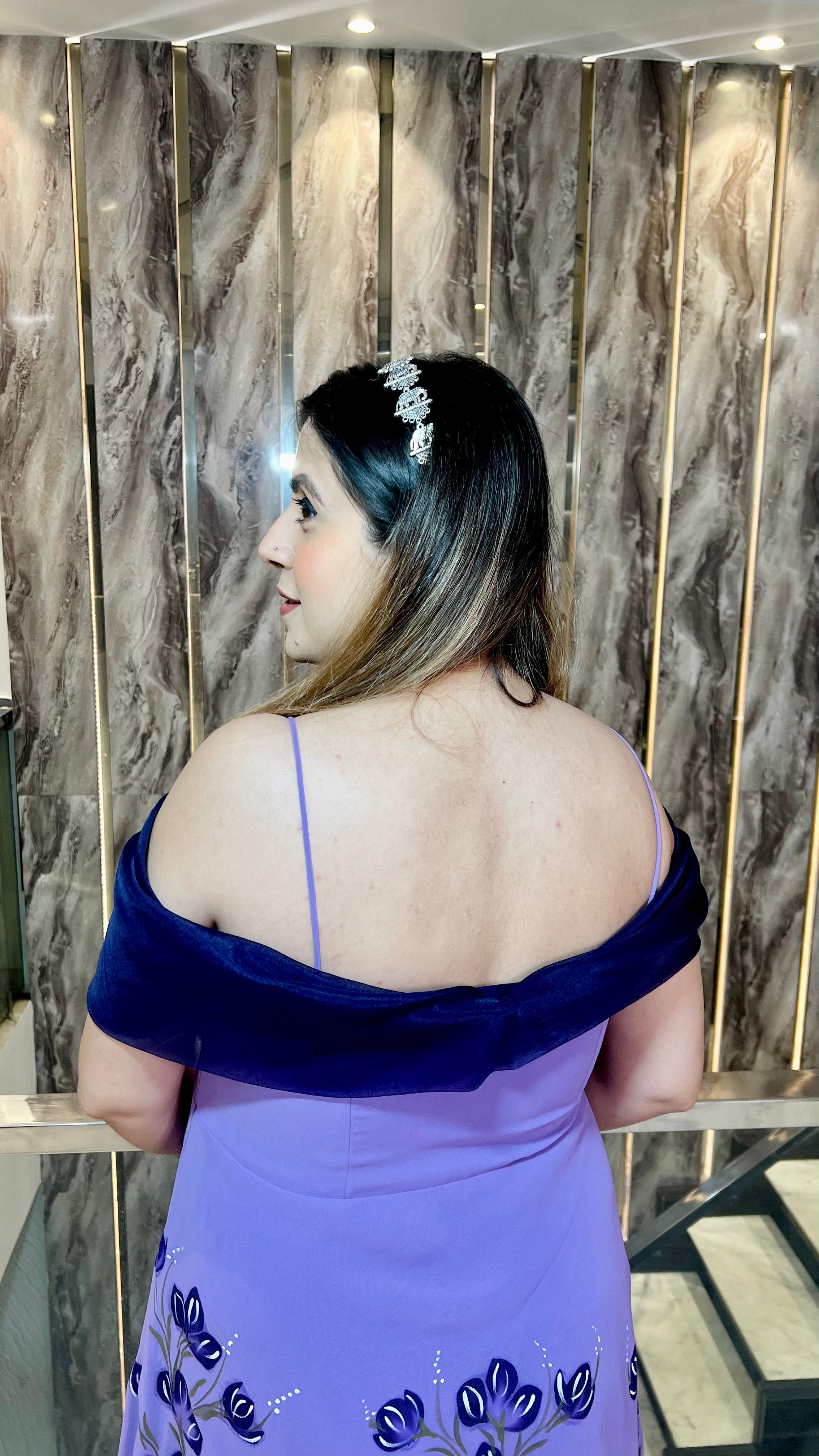 Lavender Handpainted Anarkali