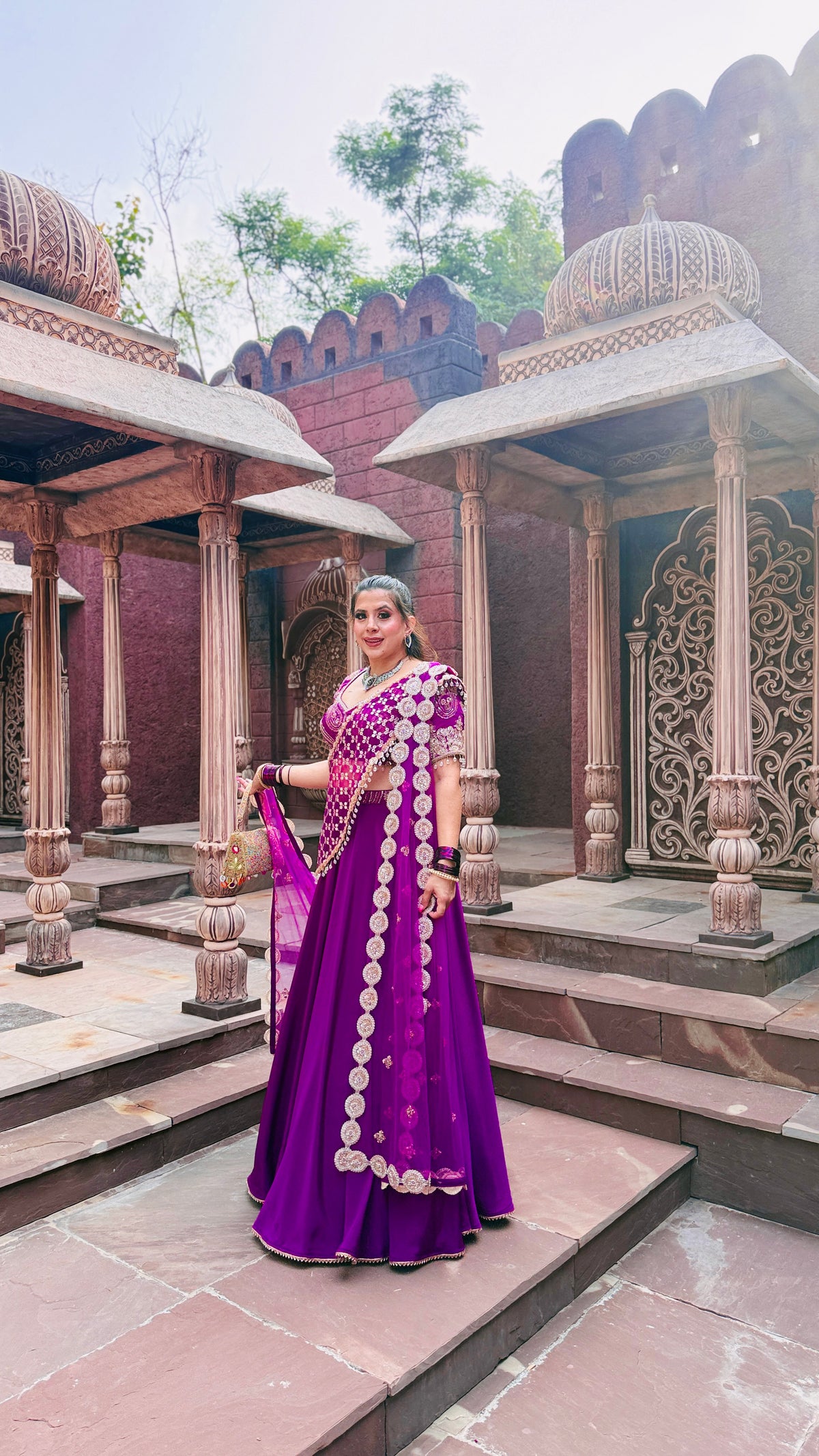 Violet Cut Dana Drape Lehenga Saree