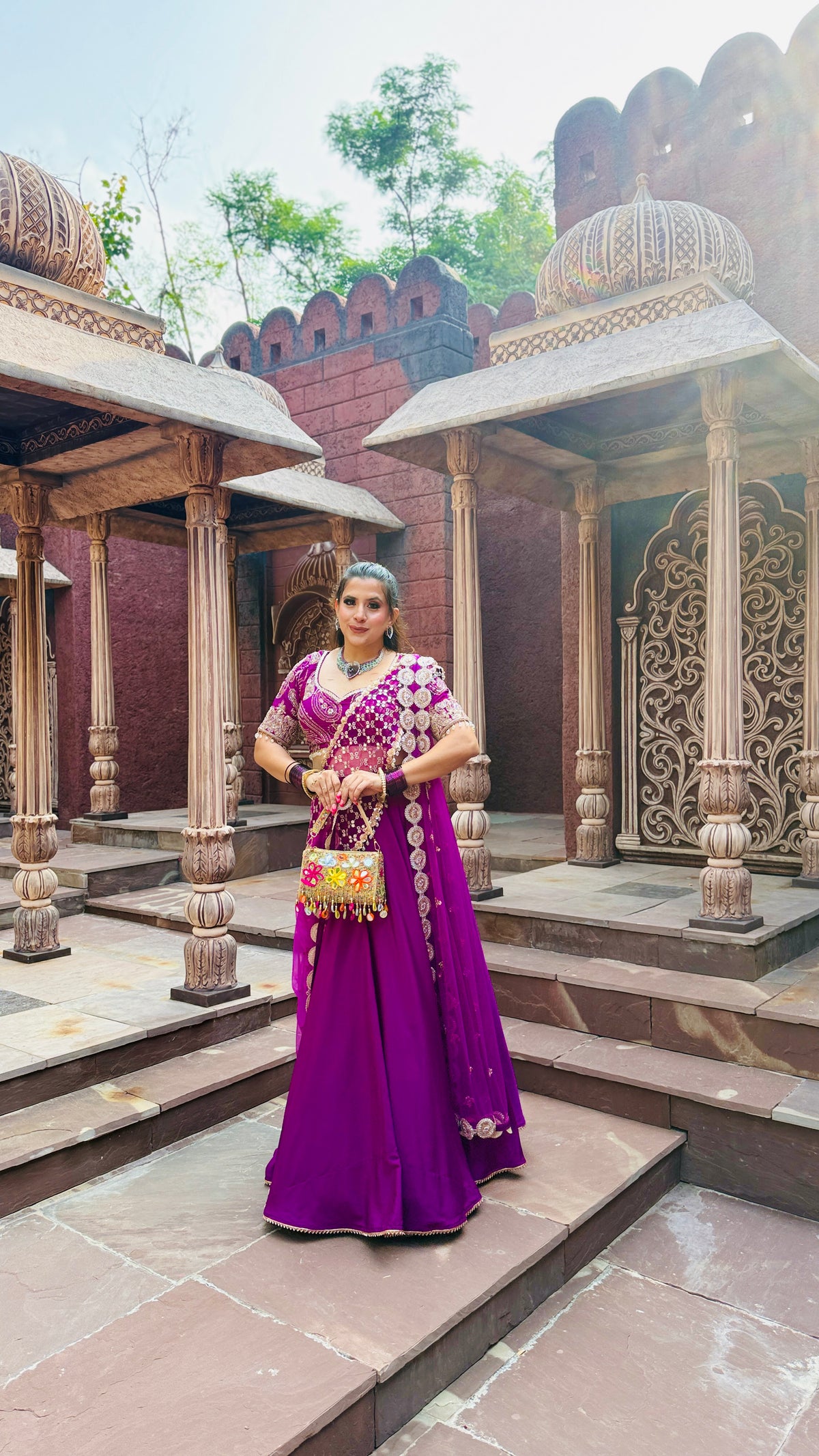 Violet Cut Dana Drape Lehenga Saree