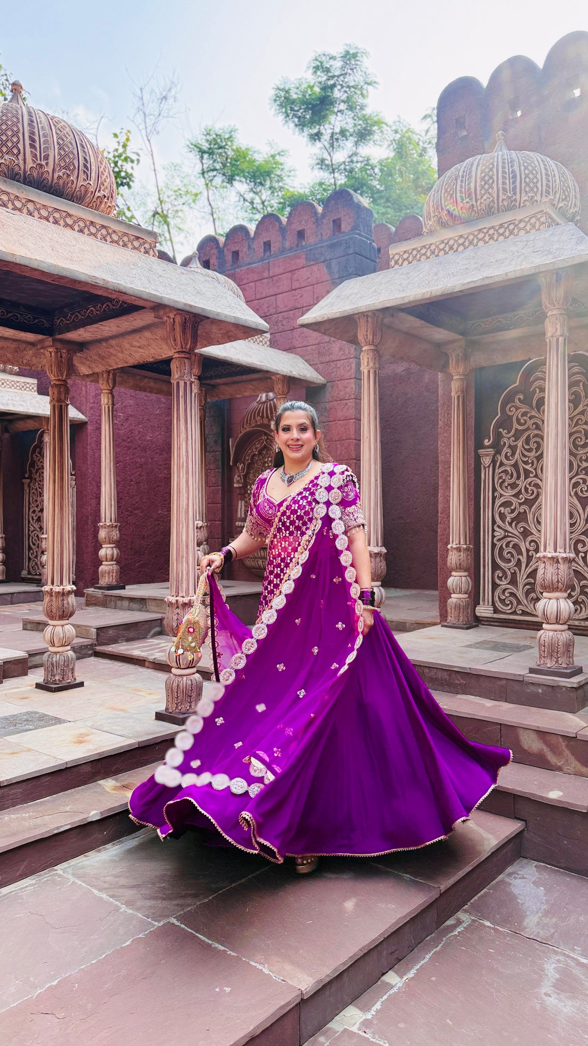 Violet Cut Dana Drape Lehenga Saree