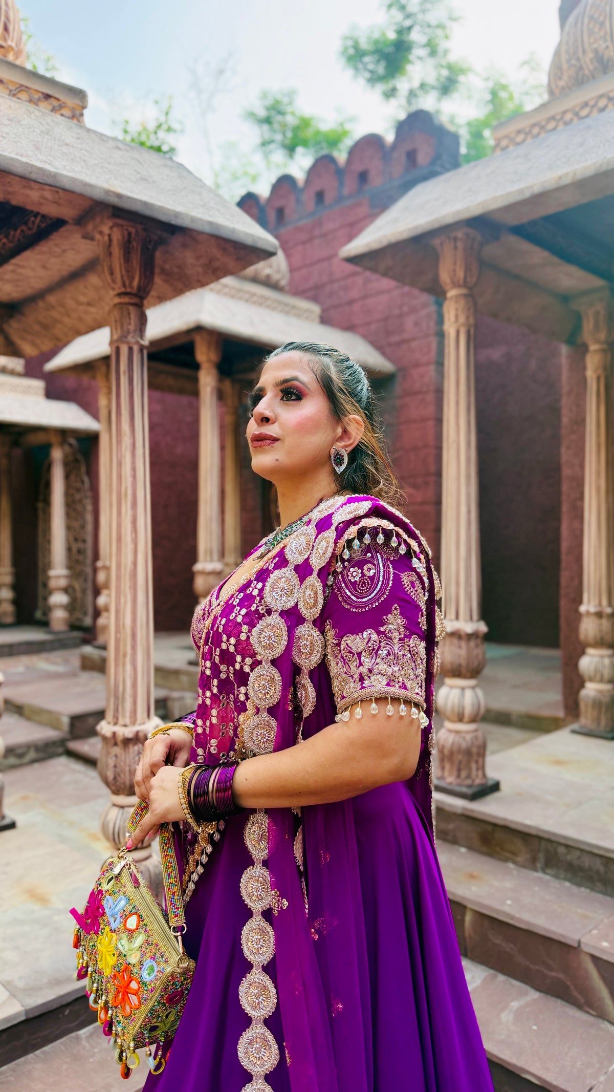 Violet Cut Dana Drape Lehenga Saree
