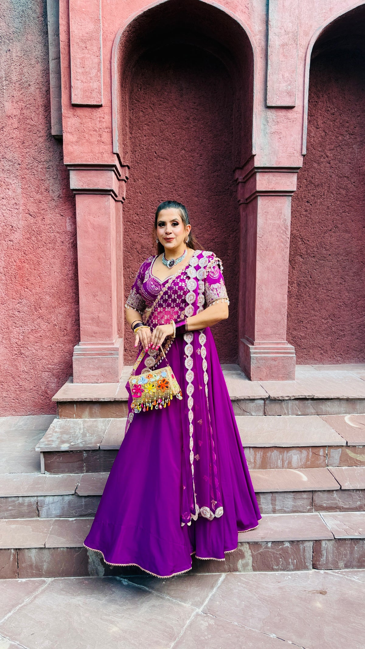Violet Cut Dana Drape Lehenga Saree