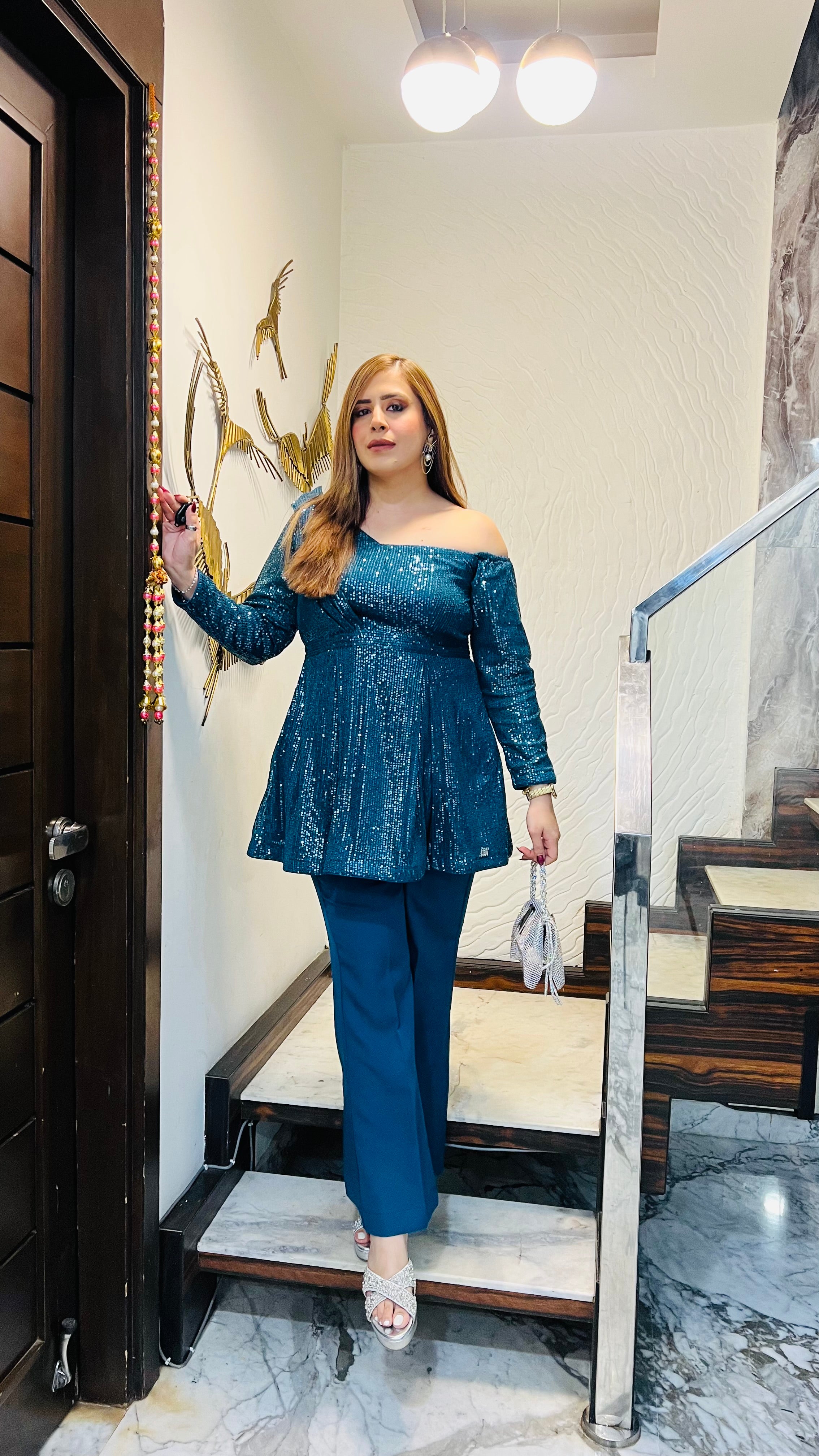 Peacock Sequin Co-Ord