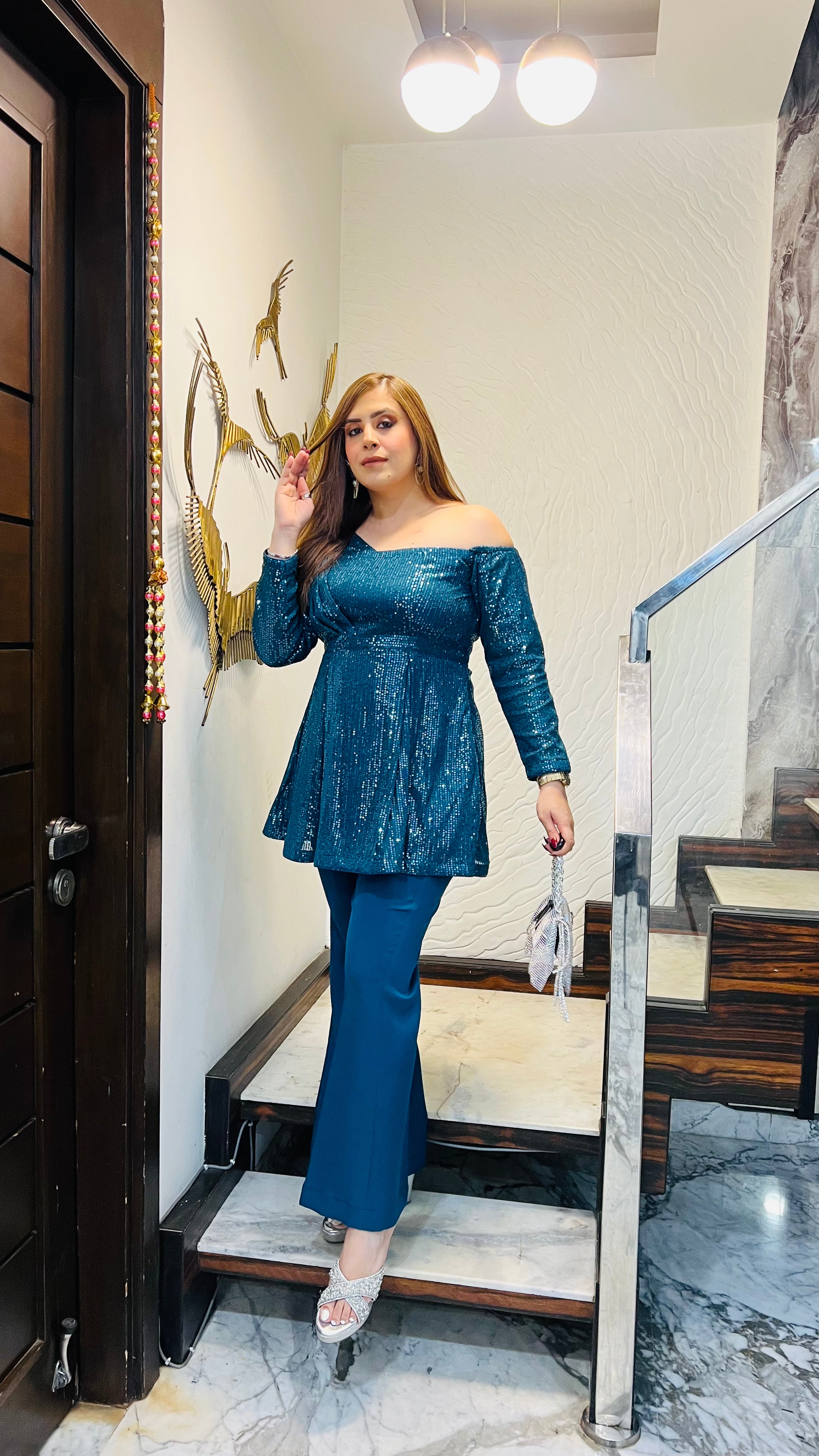 Peacock Sequin Co-Ord