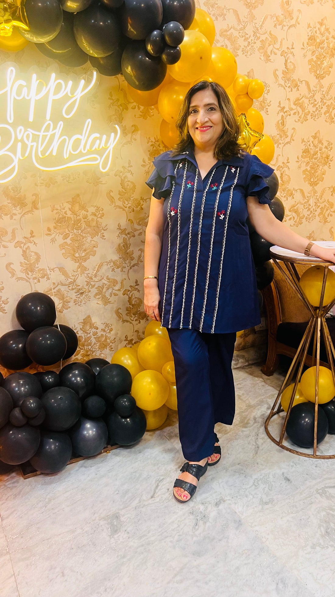 Blue Embroidered Co-Ord Set