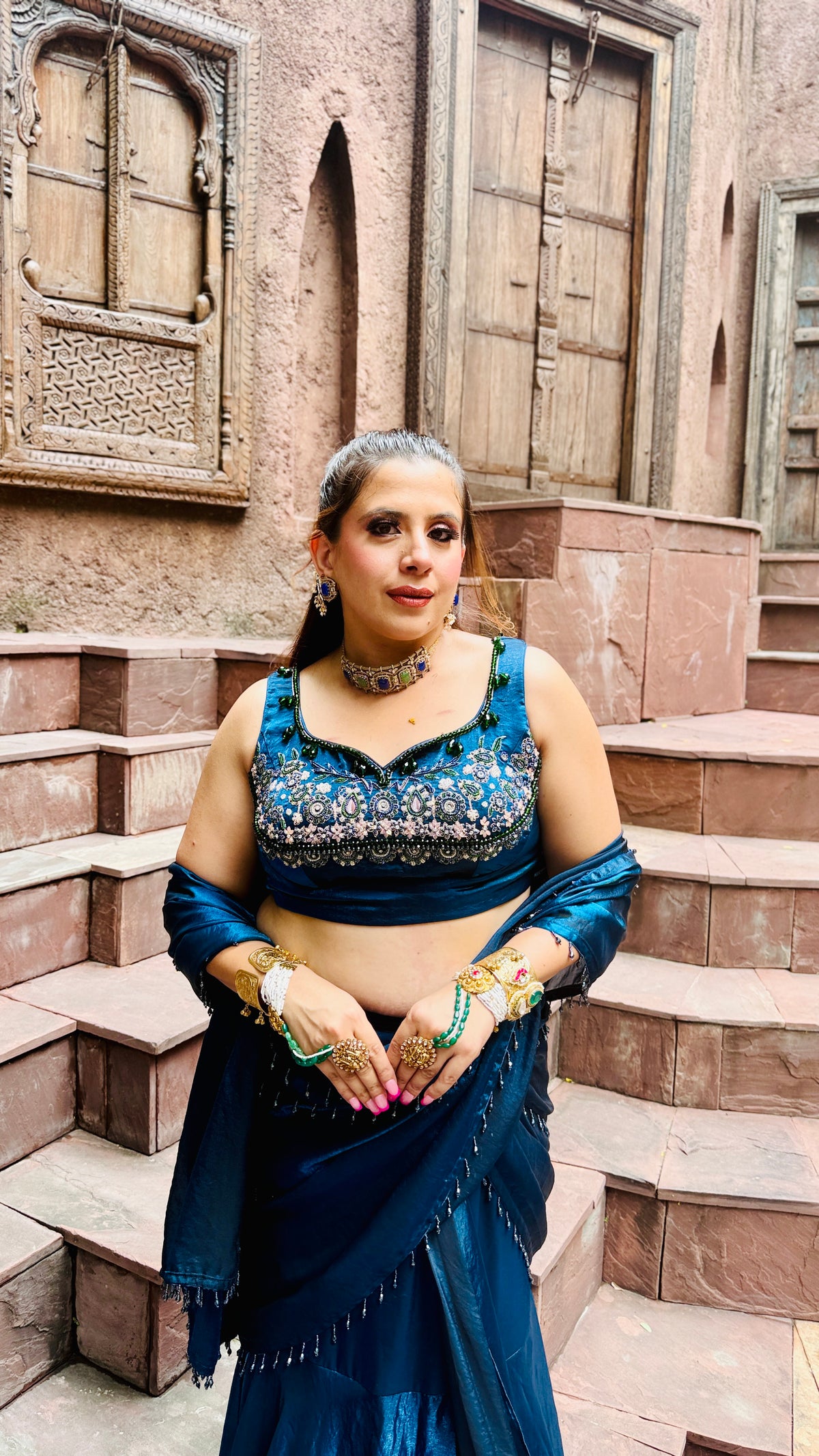Peacock Fringes Karvachauth Saree
