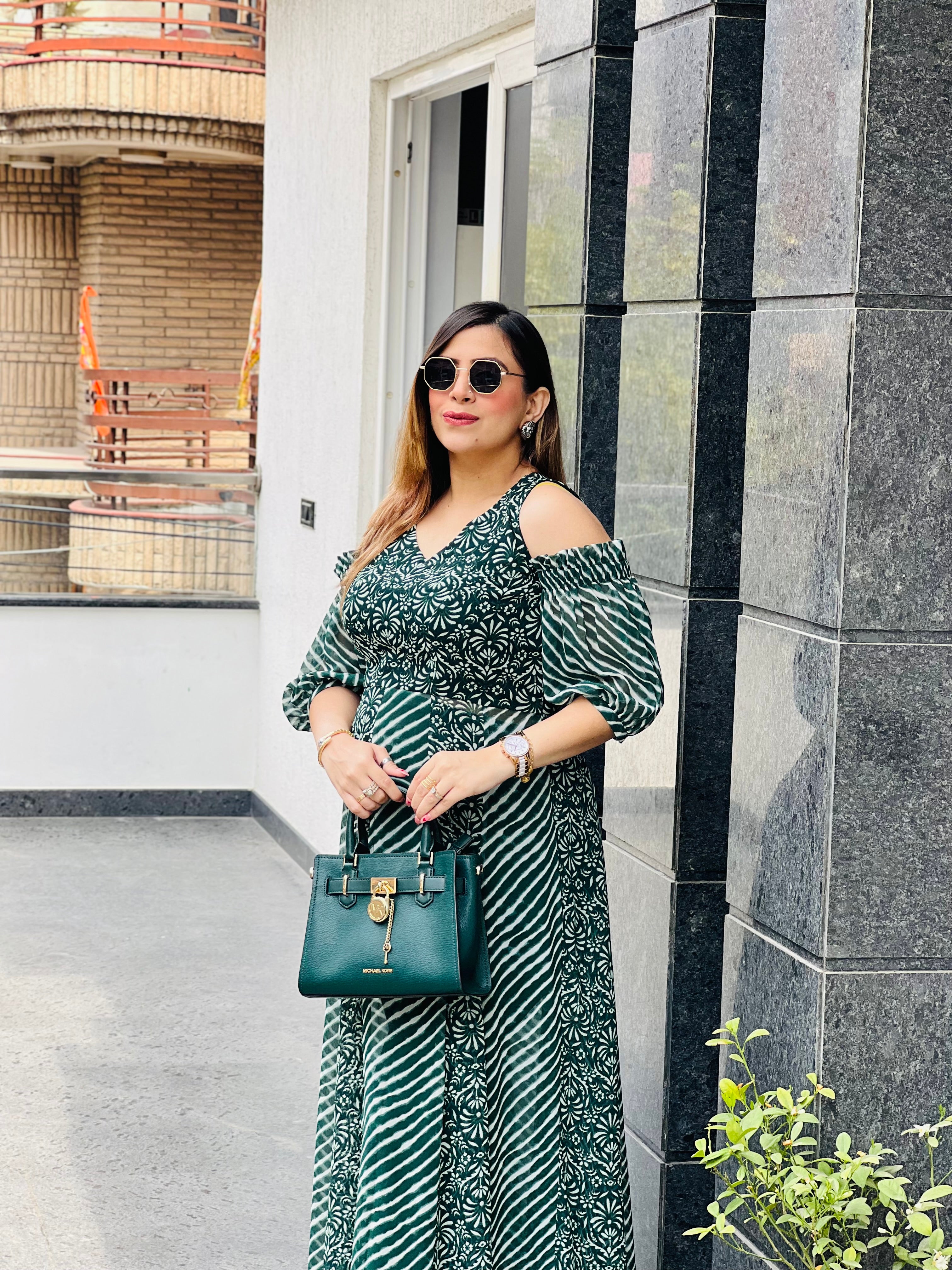 Green Play Leheriya Slit Top