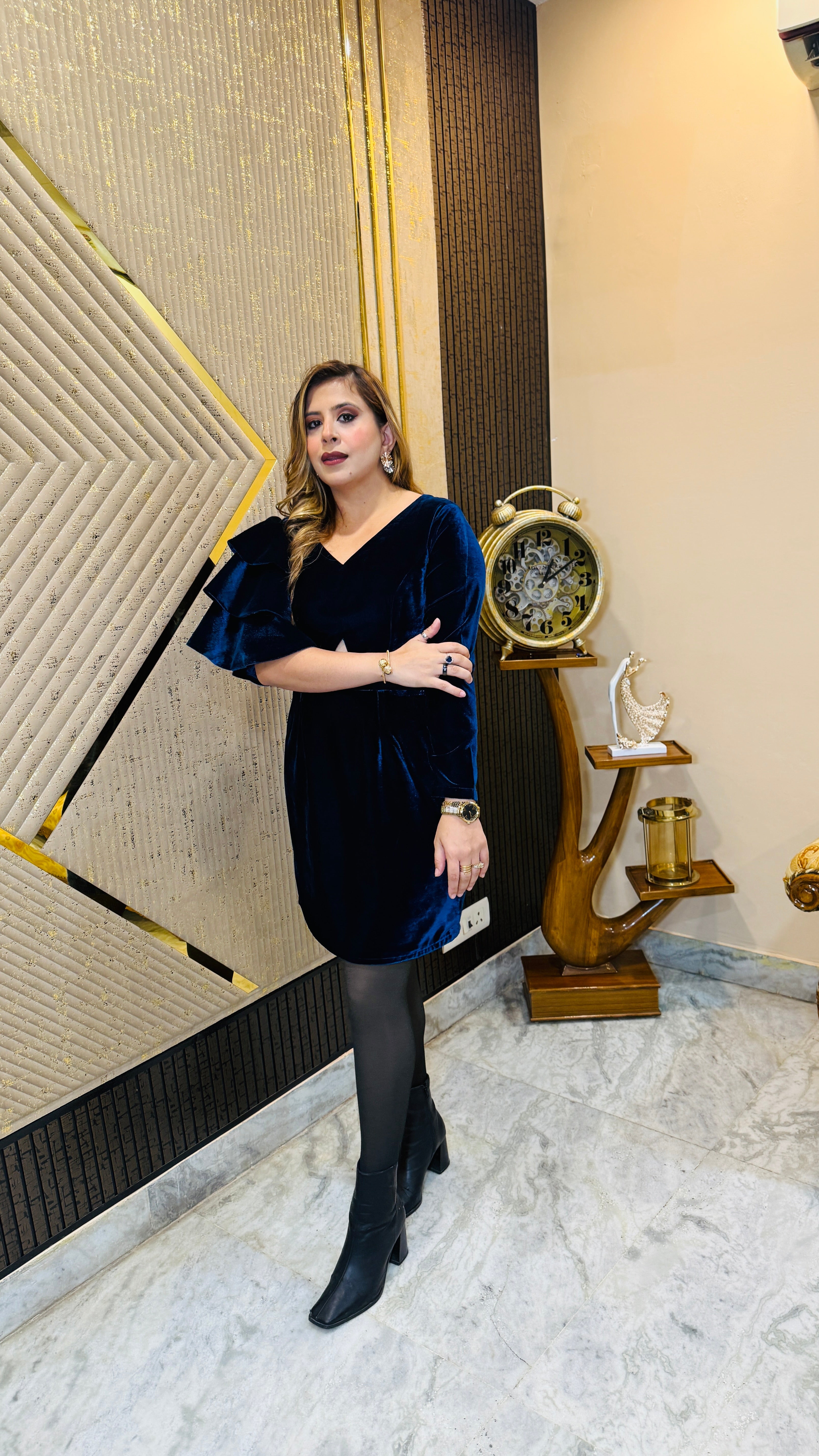 Blueberry Velvet Dress