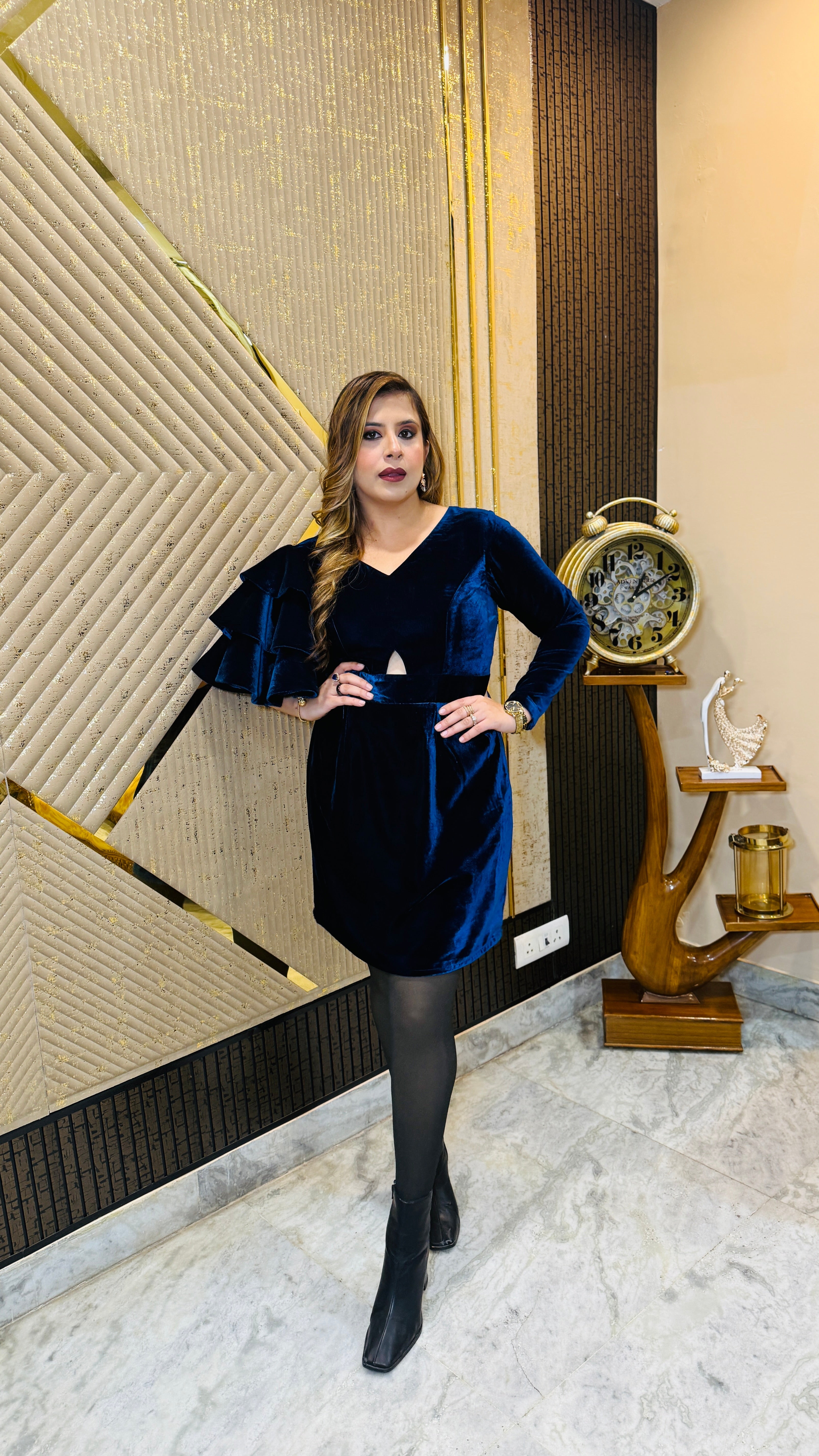 Blueberry Velvet Dress