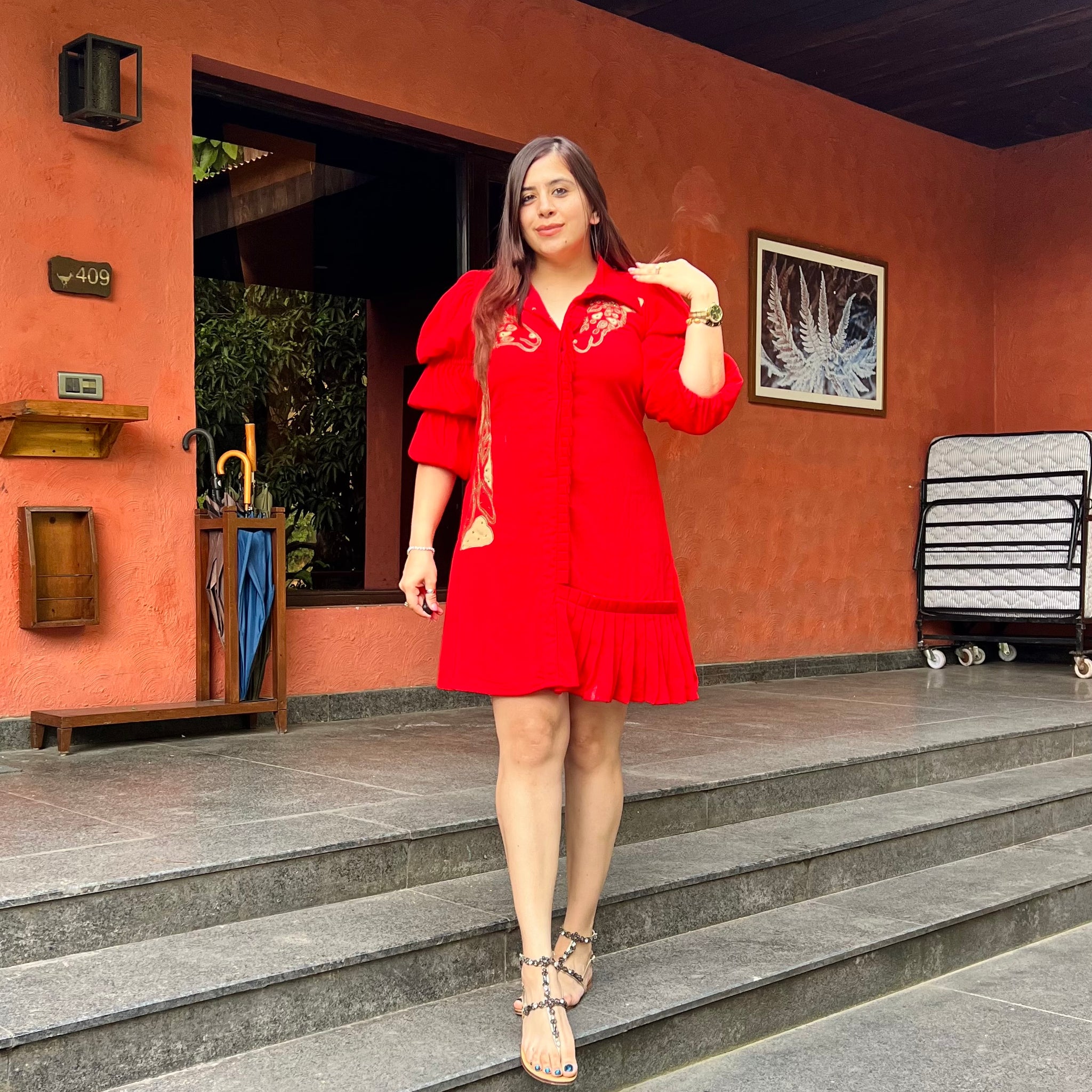 Giraffe Embroidered Dress