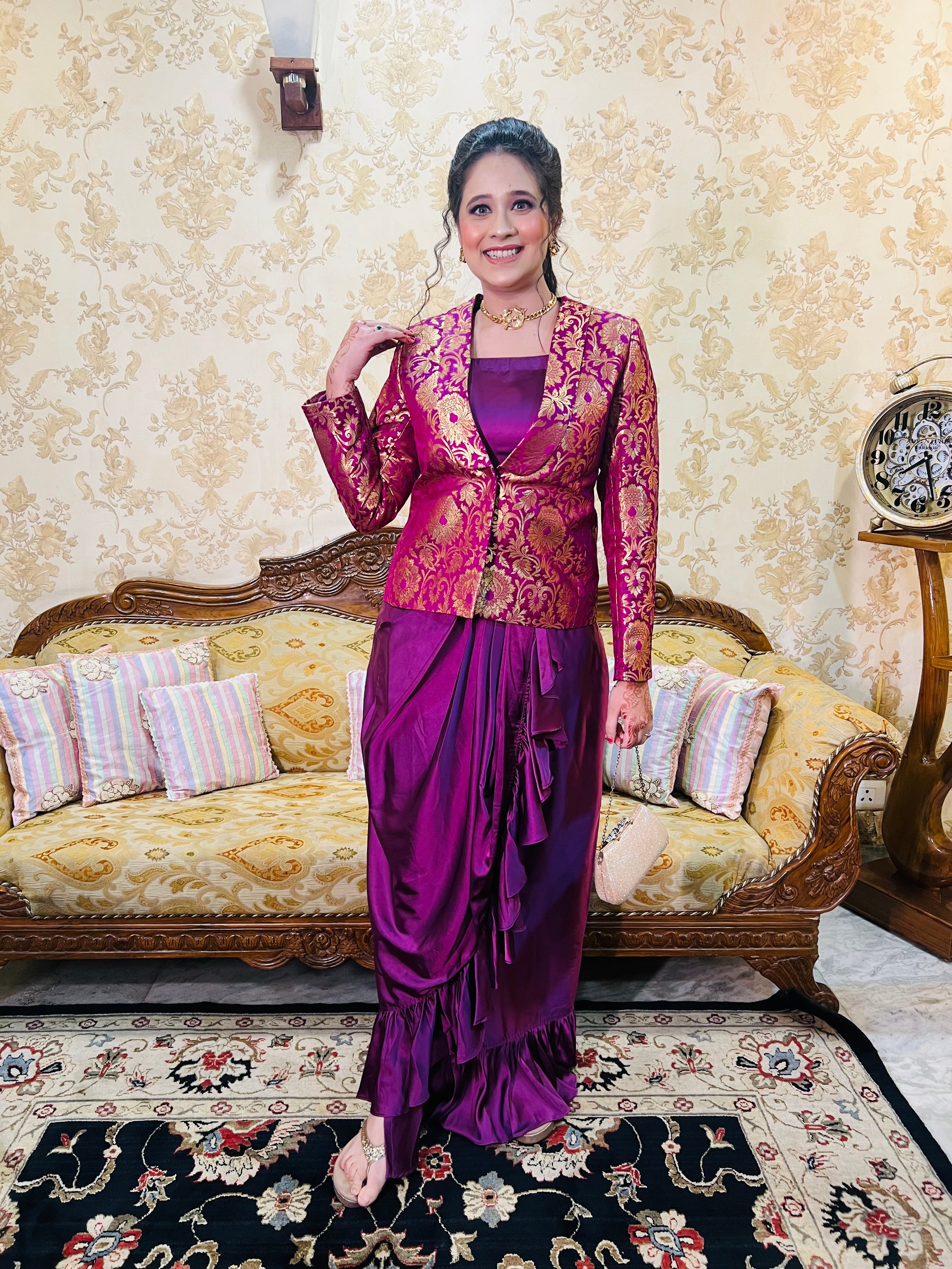 Violet Banarasi Set