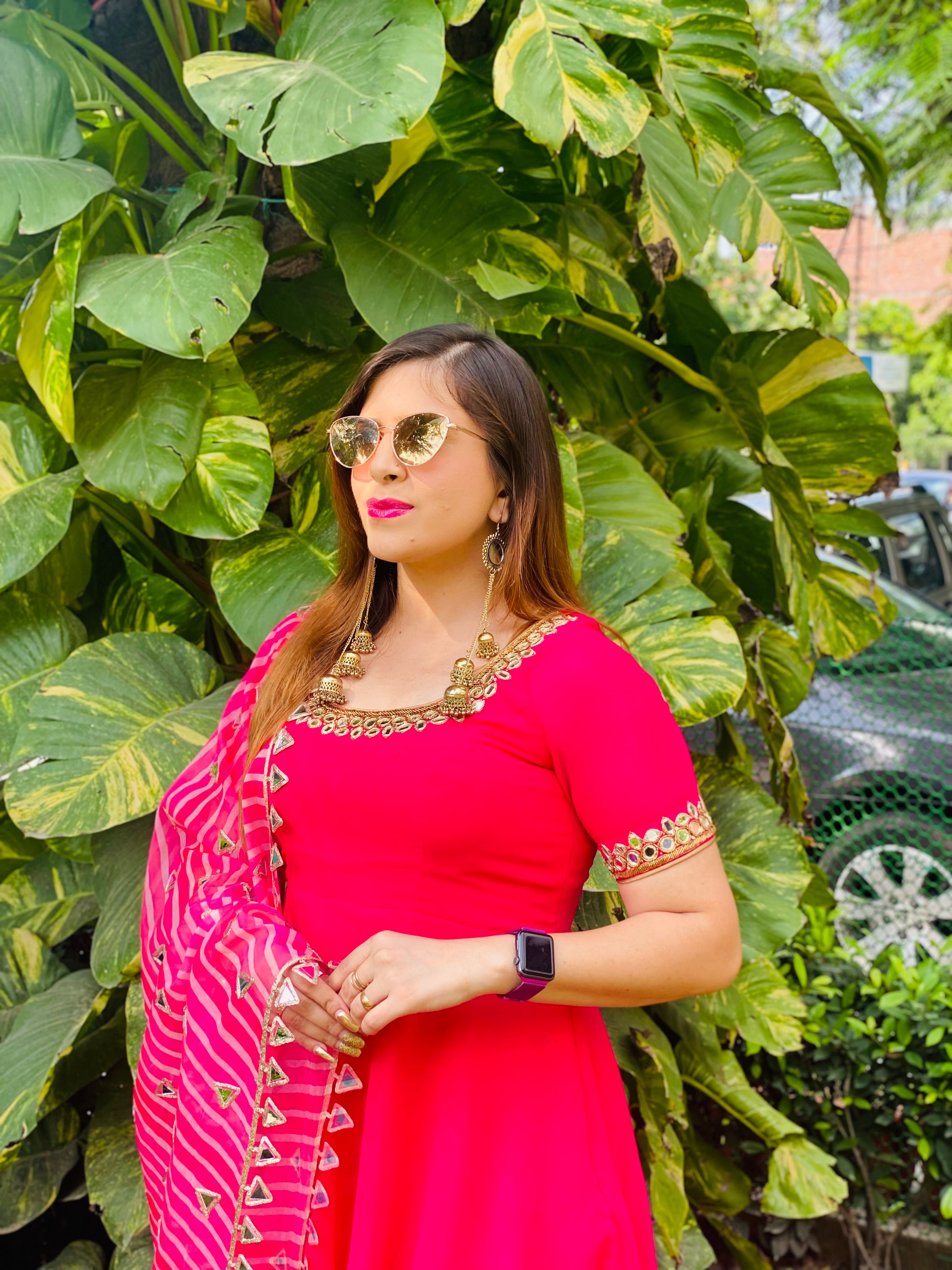 Hot Pink Mirror Garara Suit