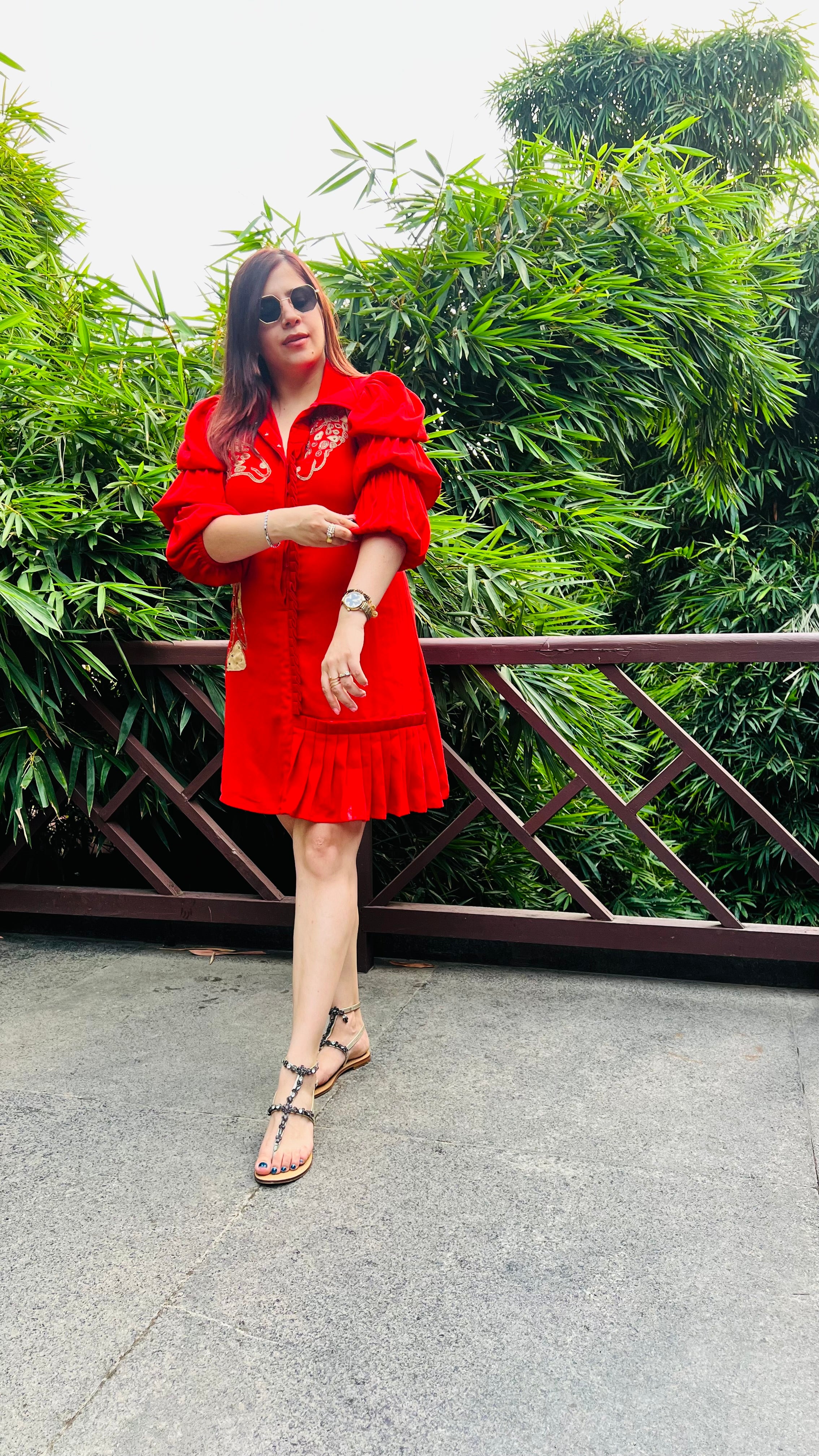 Giraffe Embroidered Dress