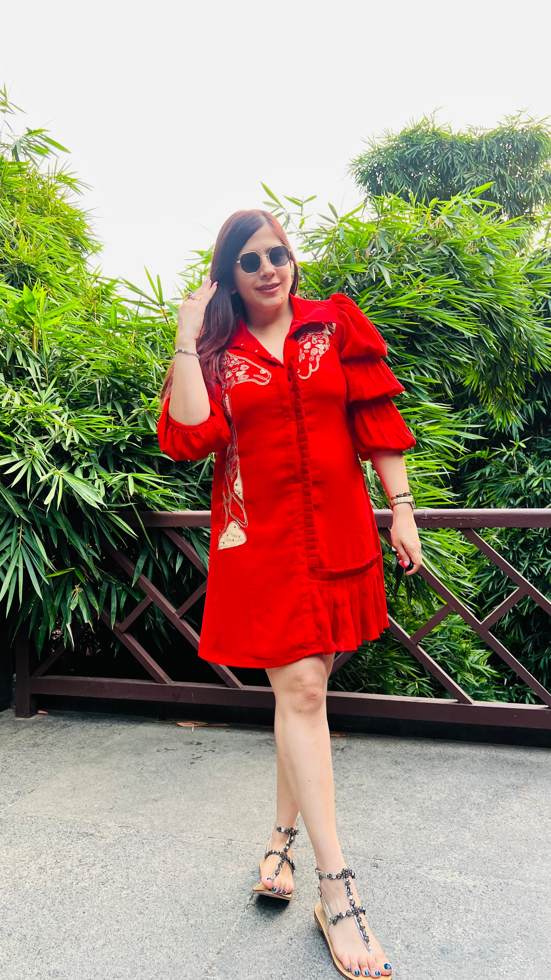 Giraffe Embroidered Dress