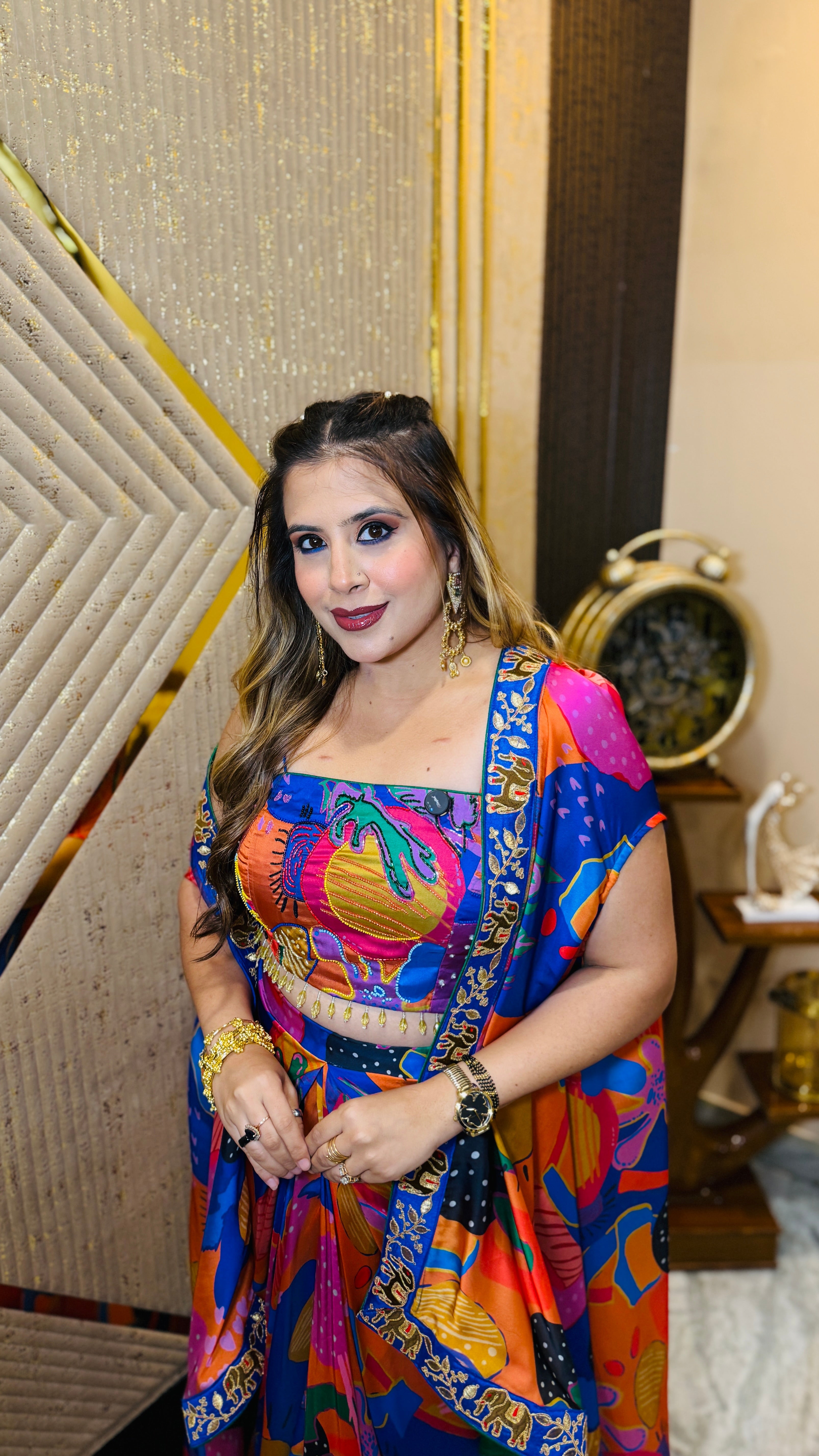 Multi-verse Mehendi Drape Set