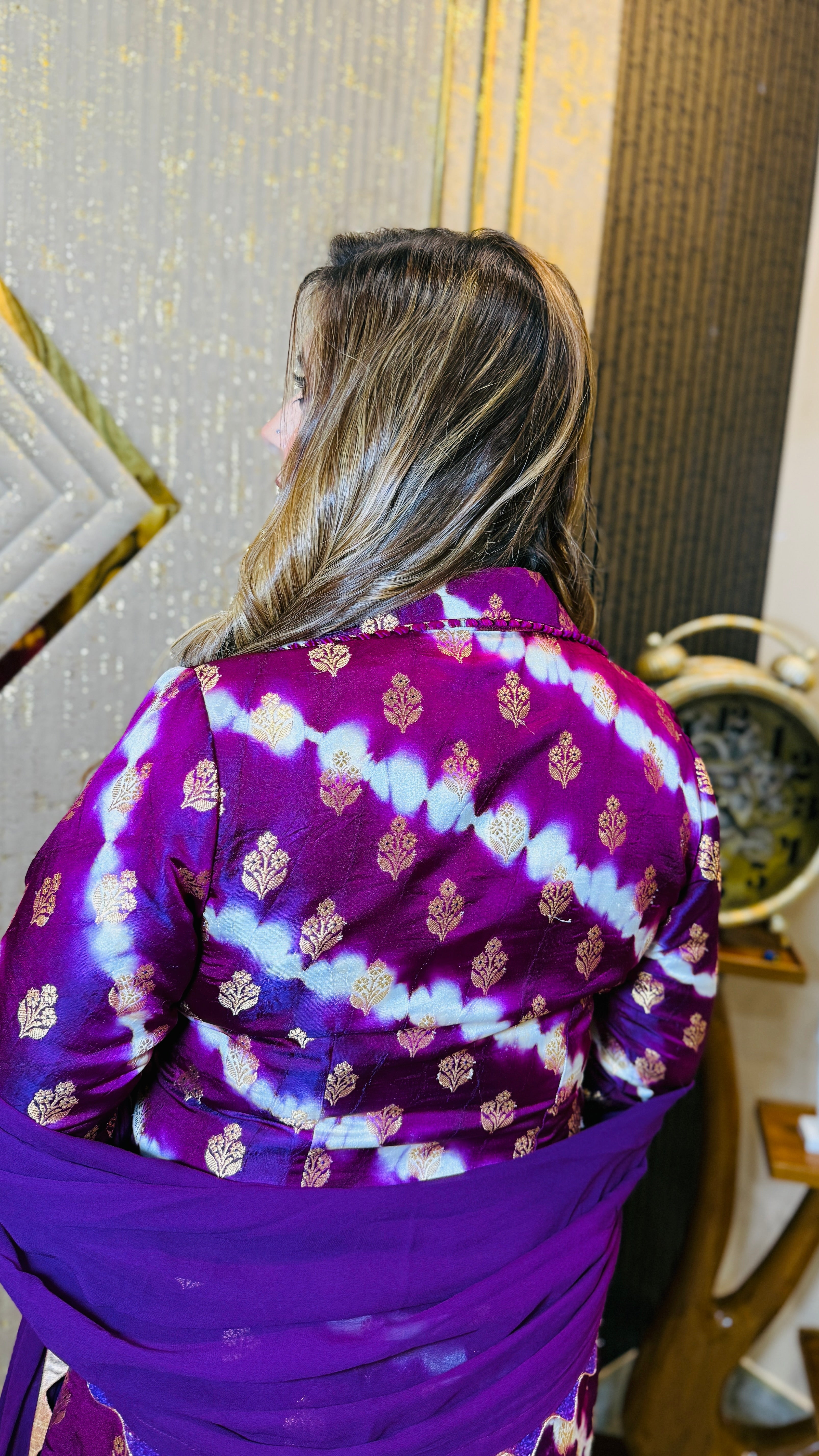 Violet Banarasi Silk Suit