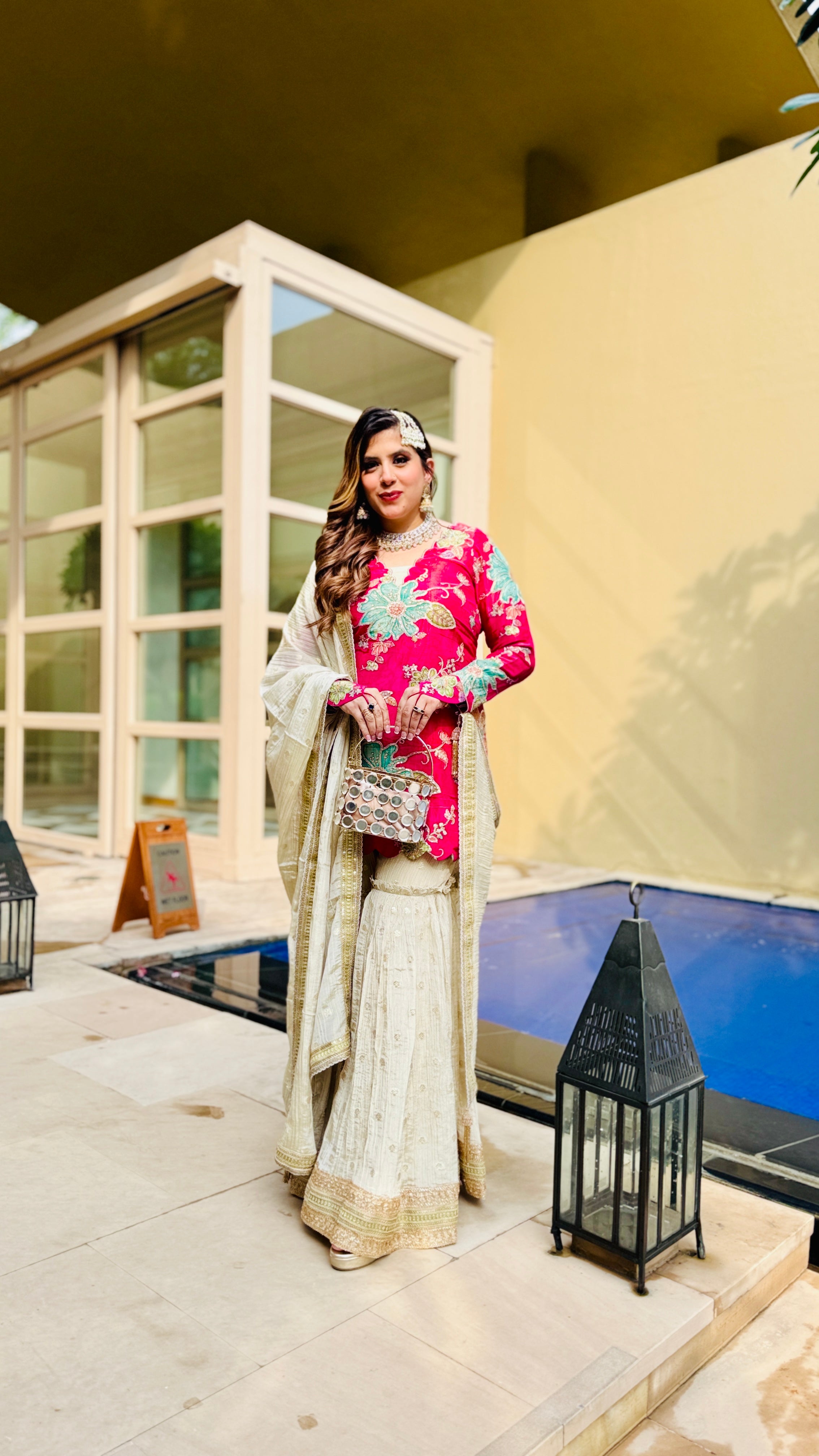 Pink Tissue Garara Suit