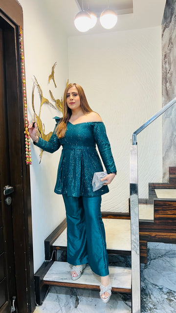 Forest Green sequin co-ord