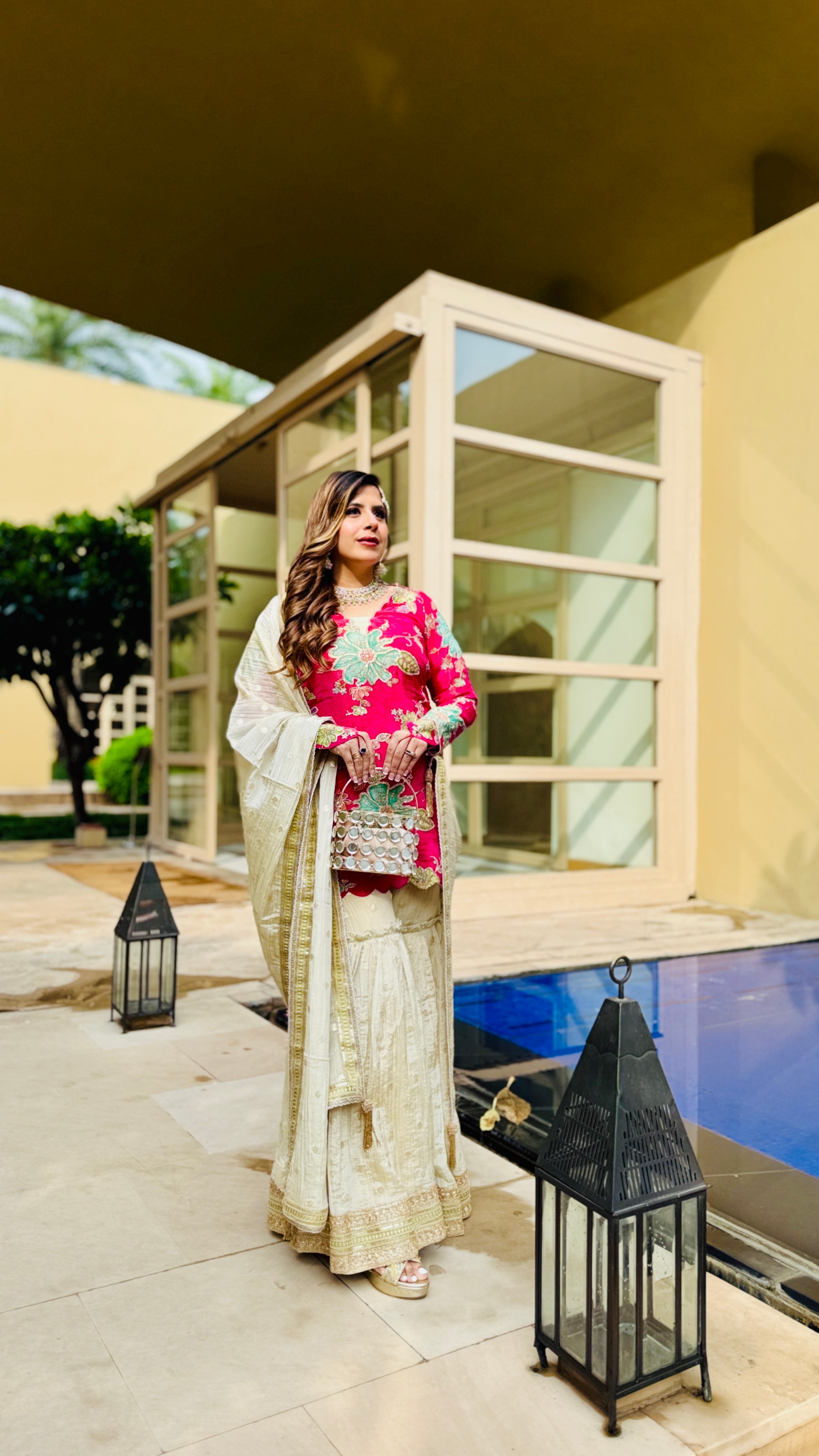 Pink Tissue Garara Suit