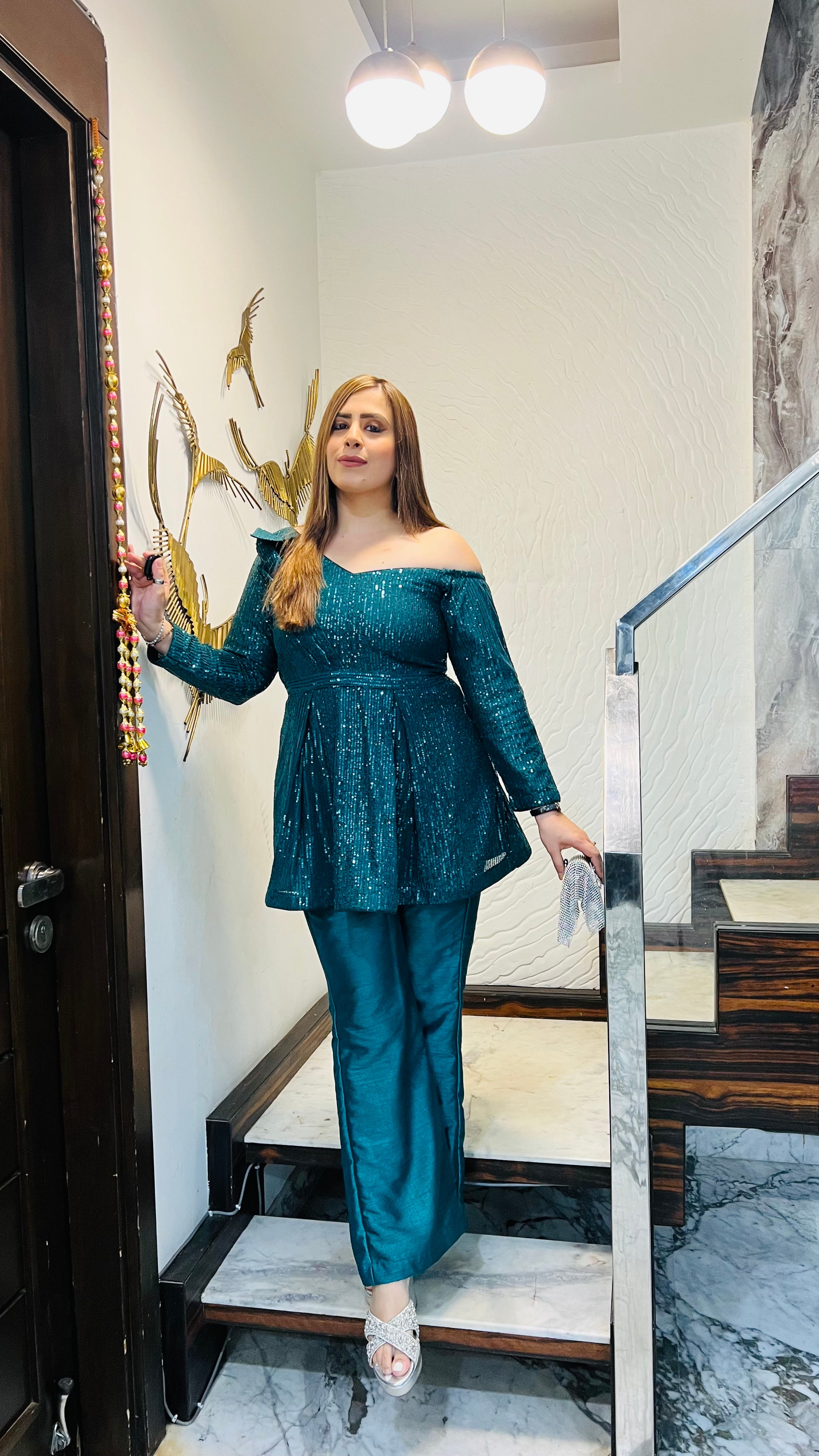 Forest Green sequin co-ord