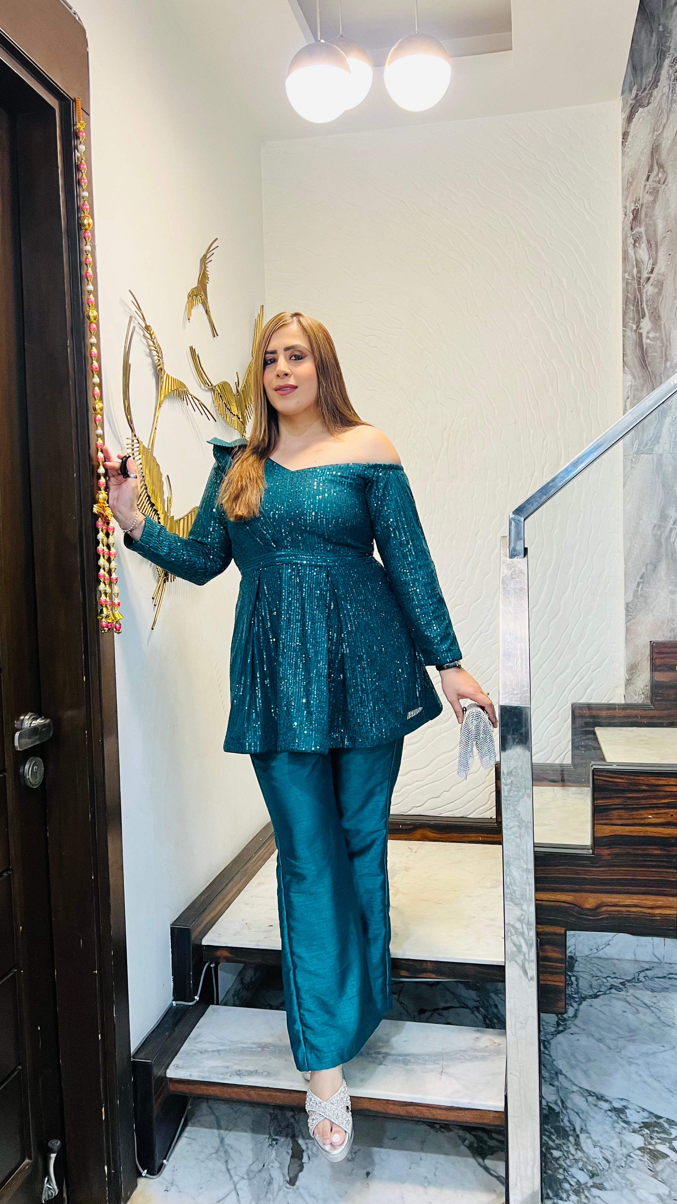 Forest Green sequin co-ord