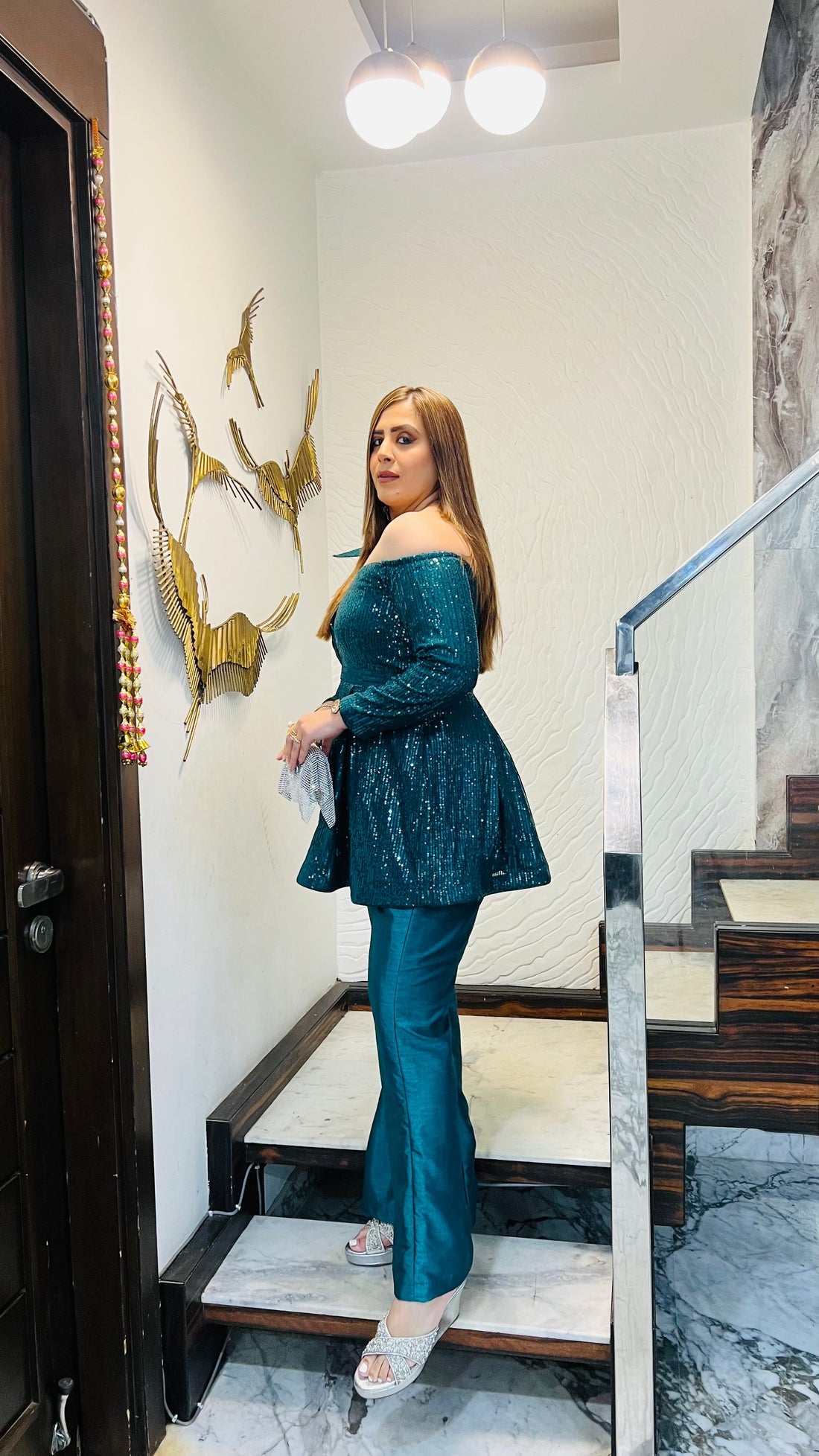 Forest Green sequin co-ord