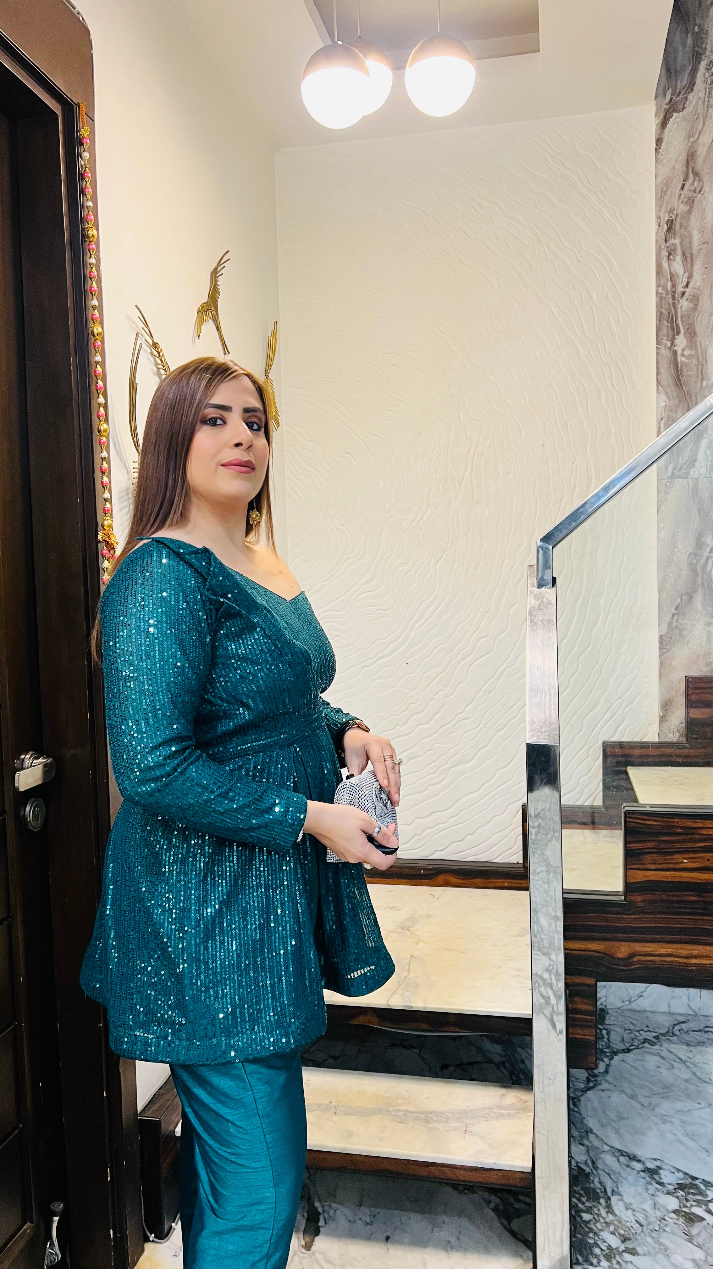 Forest Green sequin co-ord