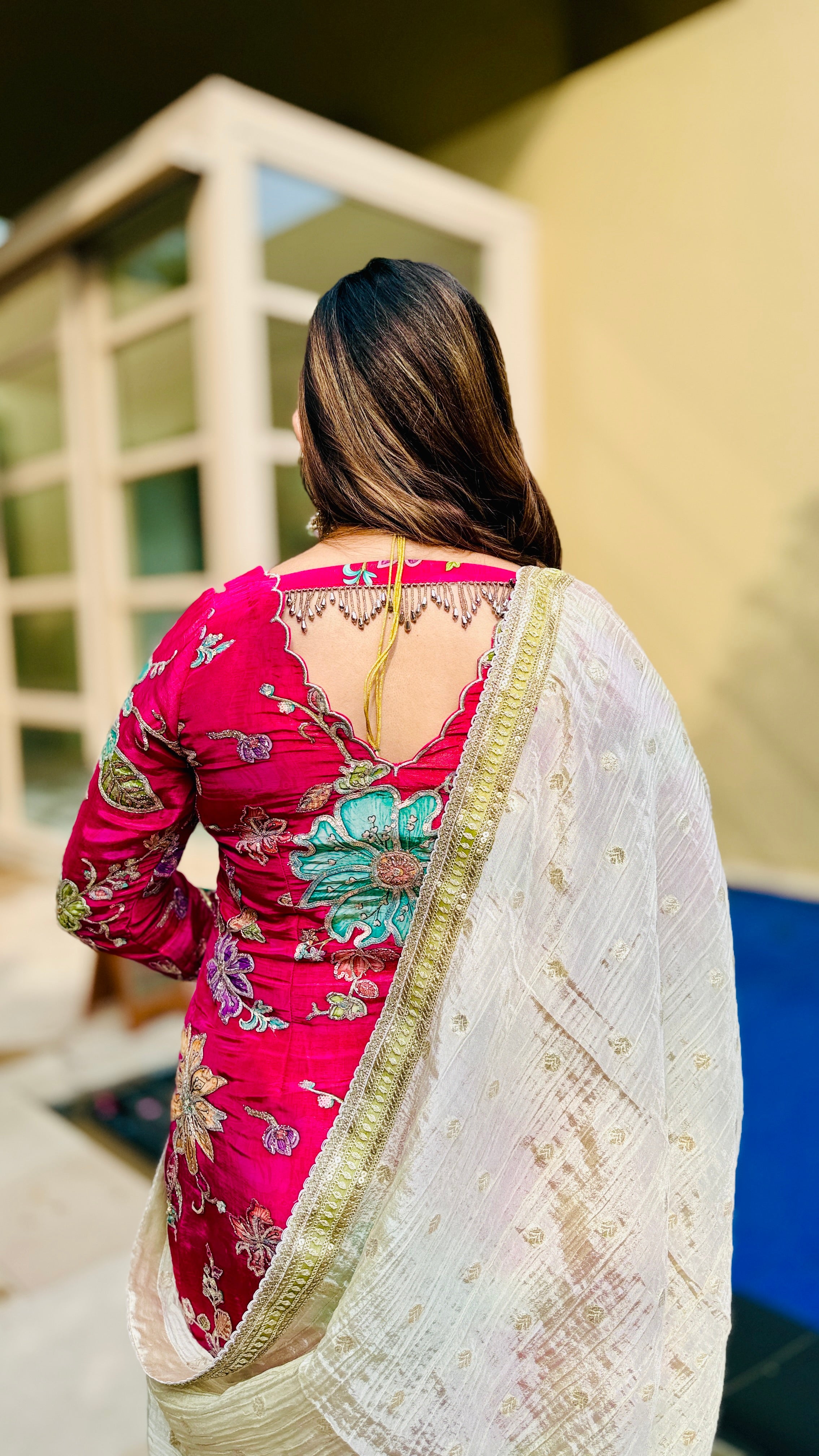 Pink Tissue Garara Suit