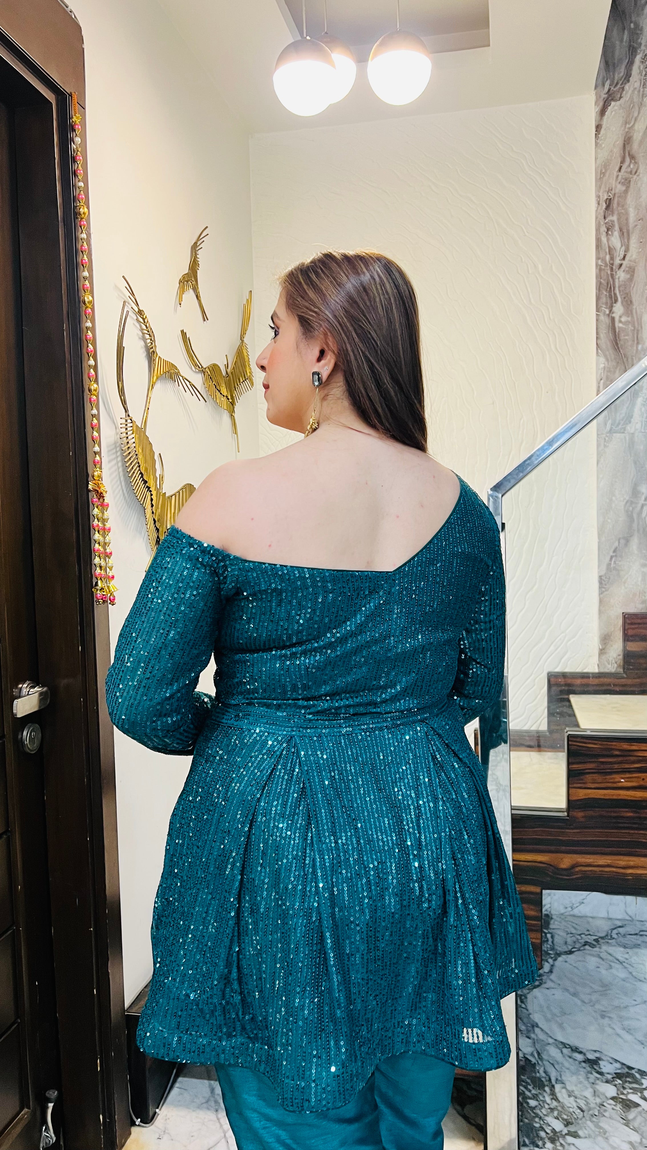 Forest Green sequin co-ord