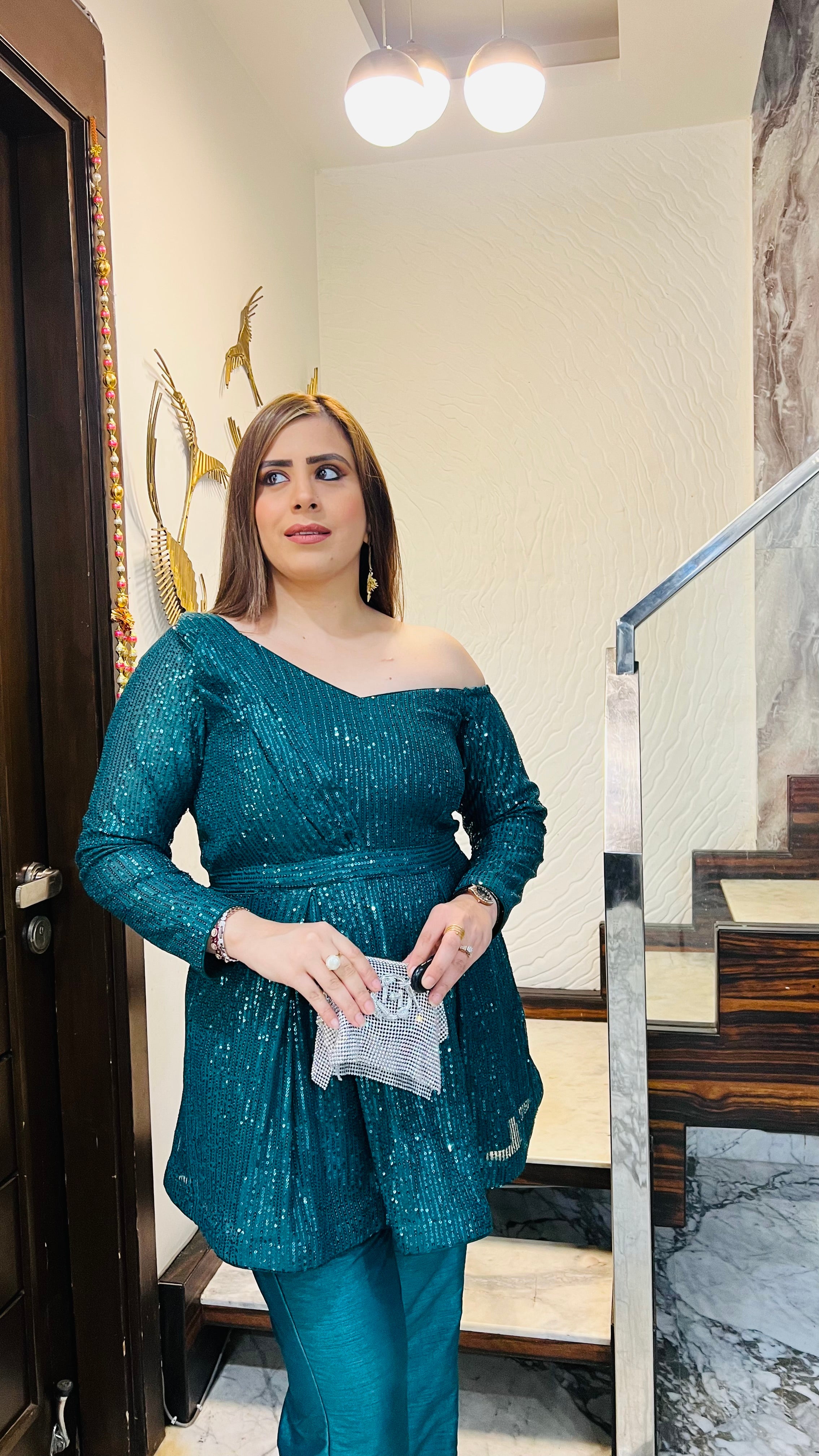 Forest Green sequin co-ord