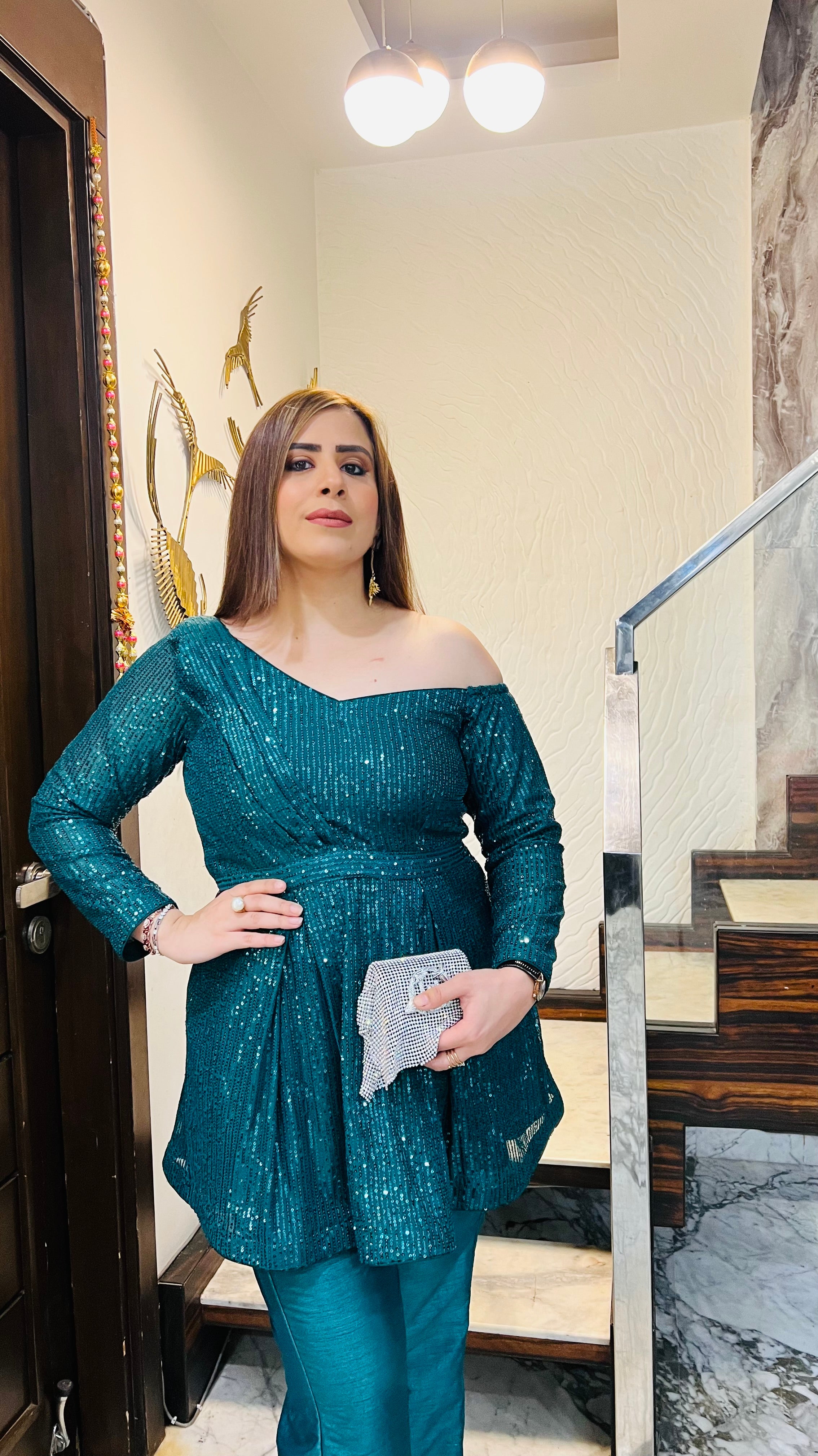 Forest Green sequin co-ord