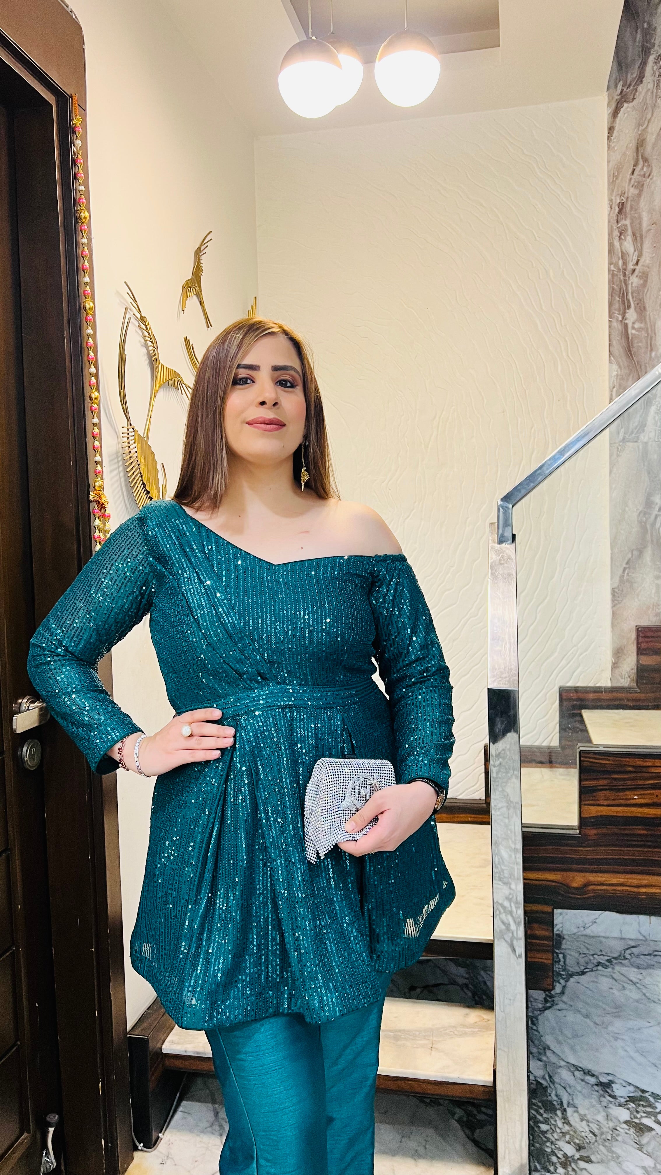 Forest Green sequin co-ord