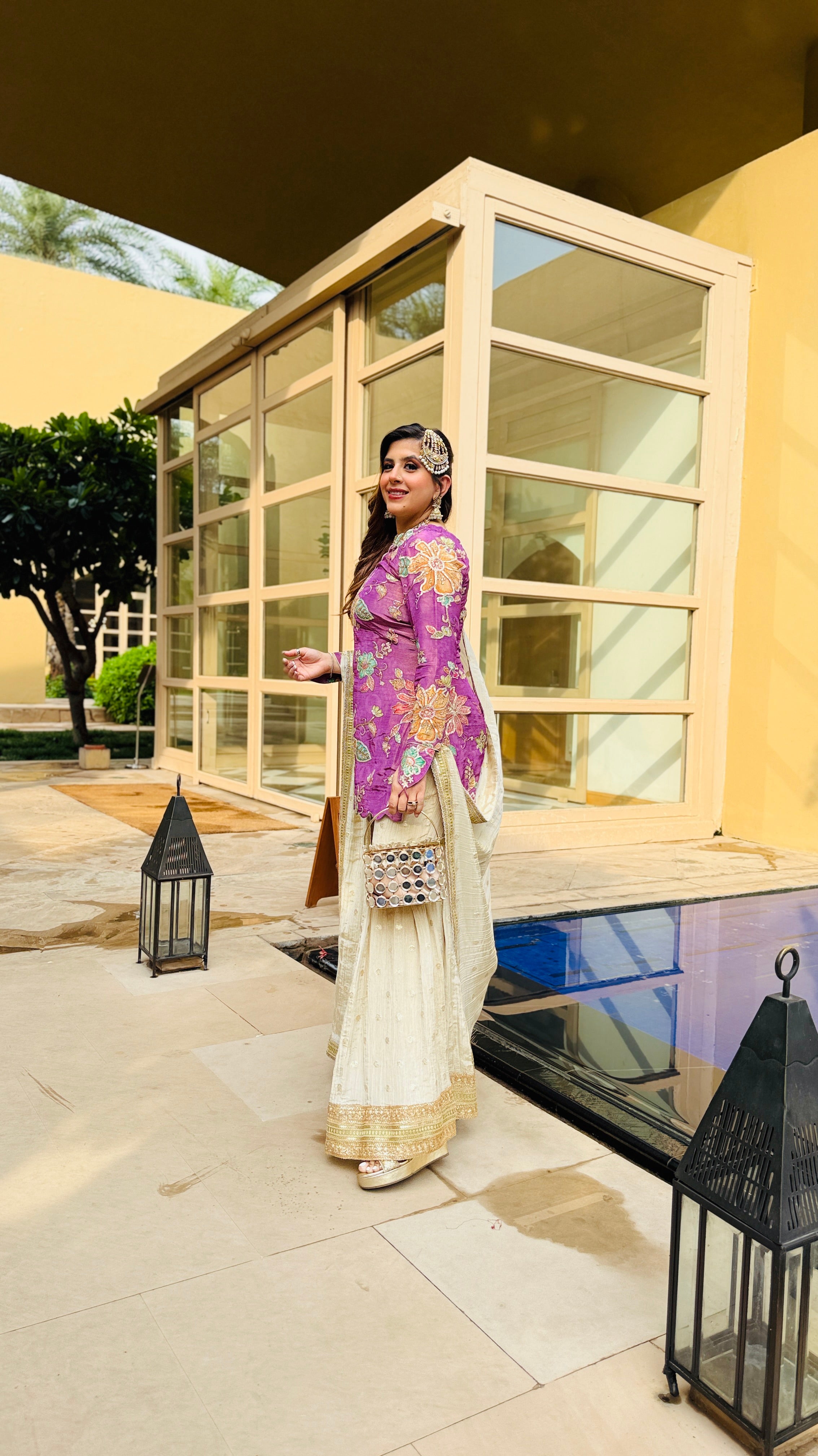 Mauve Tissue Garara Suit