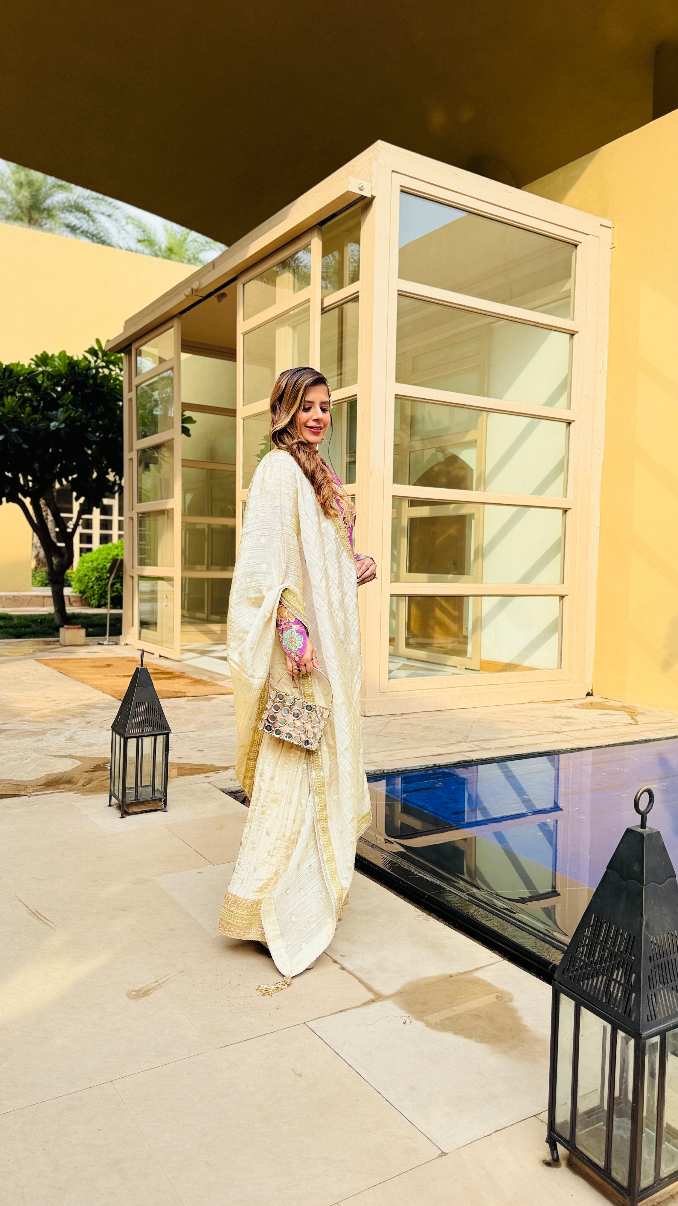 Mauve Tissue Garara Suit