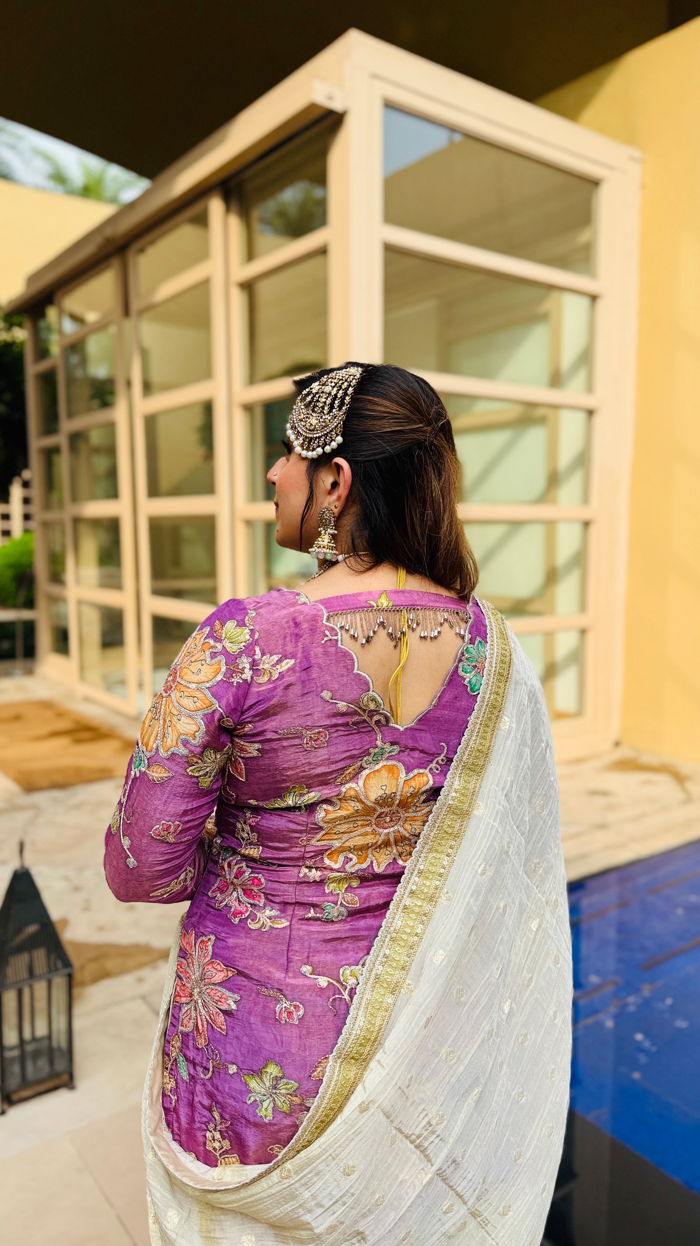 Mauve Tissue Garara Suit