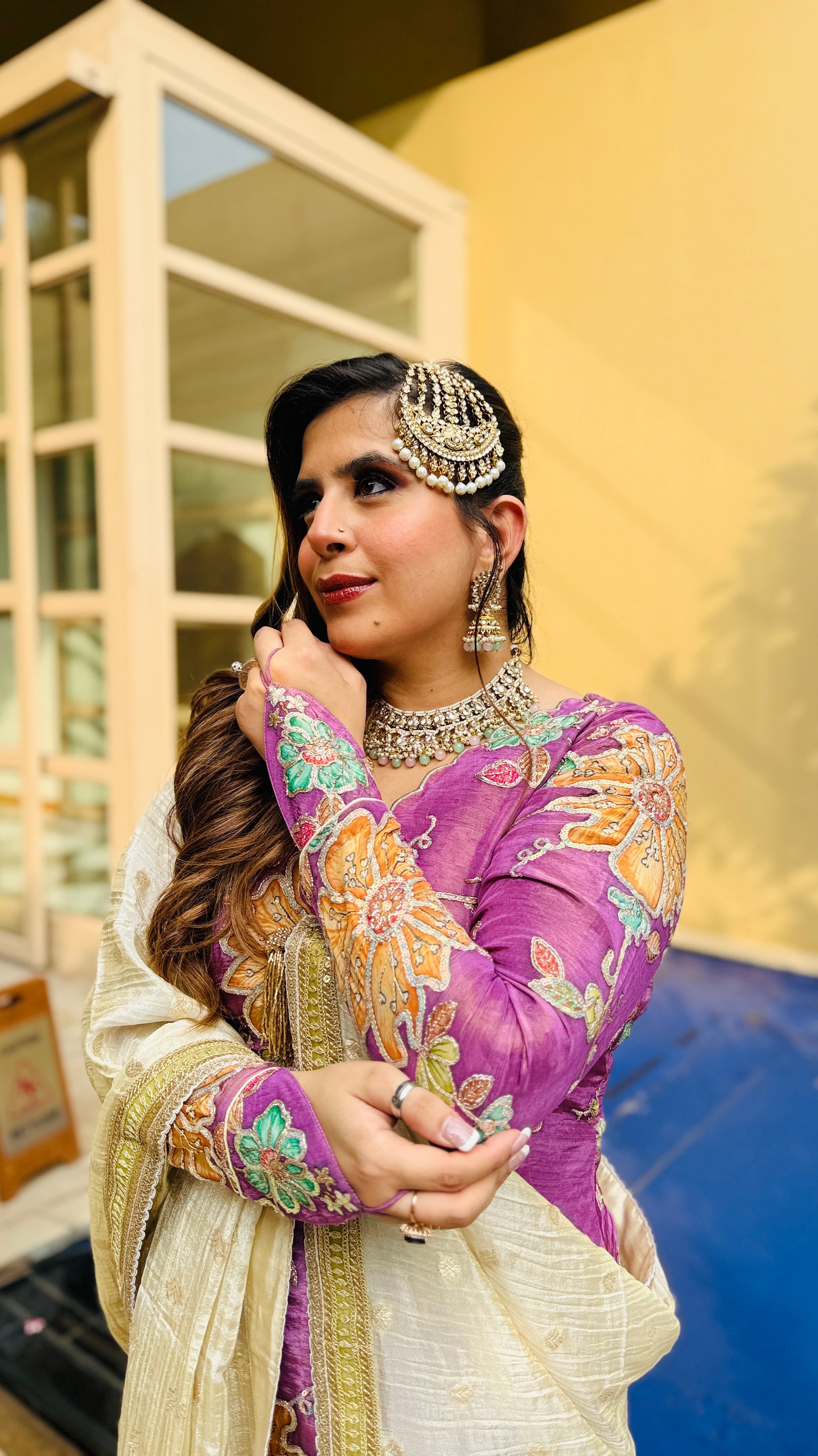 Mauve Tissue Garara Suit