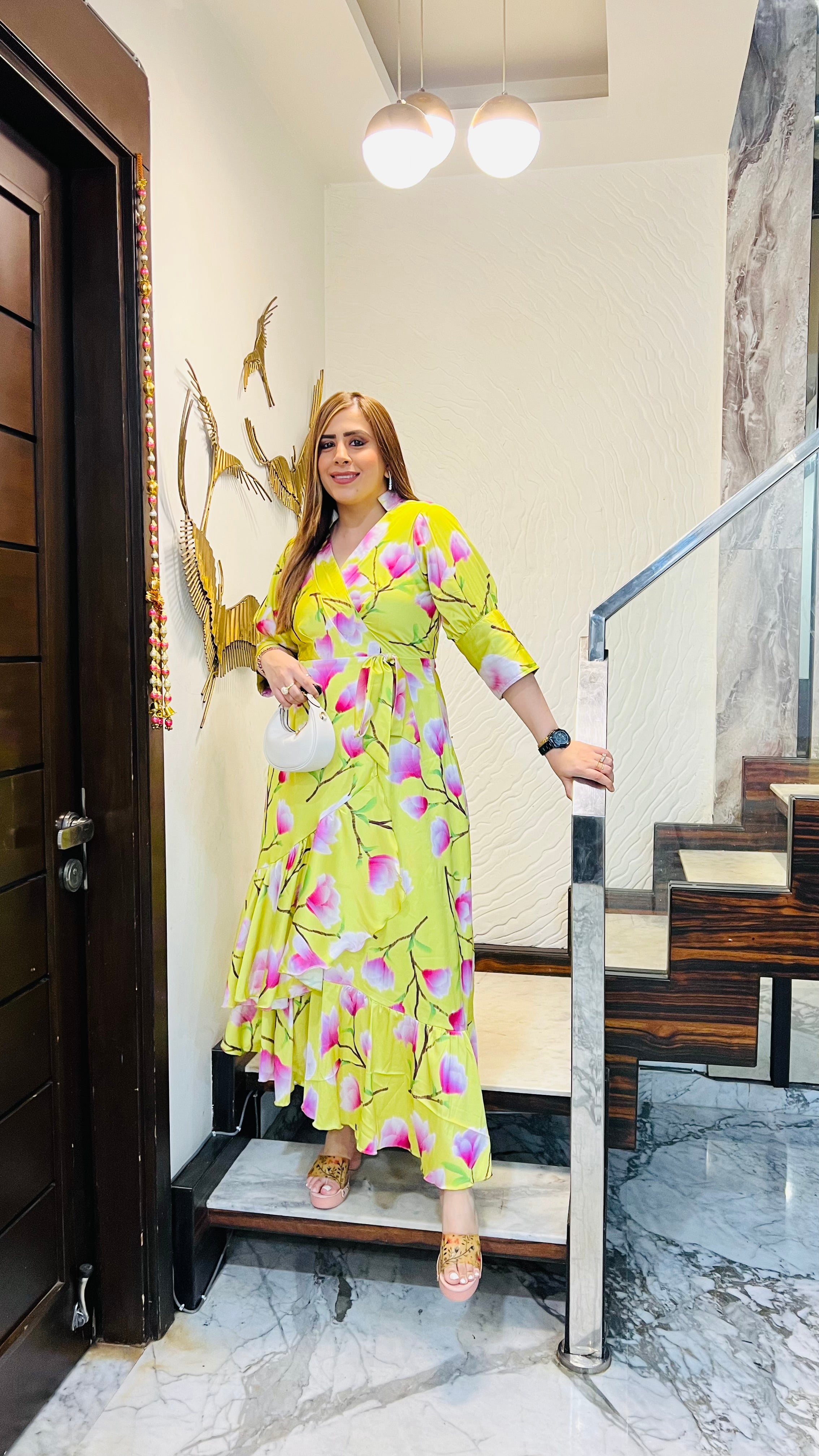 Green Ruffled Maxi Dress