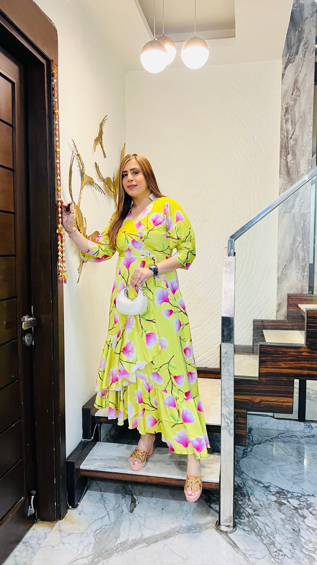 Green Ruffled Maxi Dress